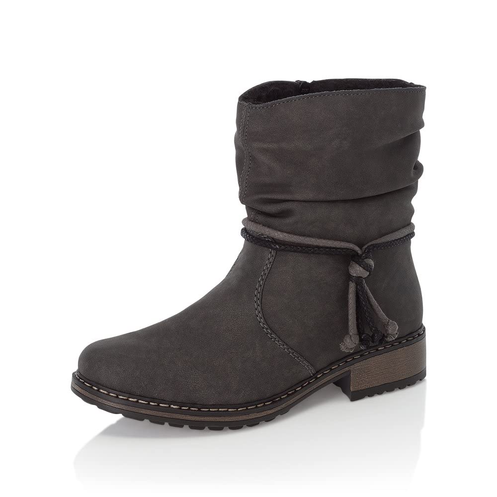 Rieker Women's Ankle Boots Gray 961779-9, Size 40 - Comfortable & Stylish for Work, Casual Outfits & Winter Wear