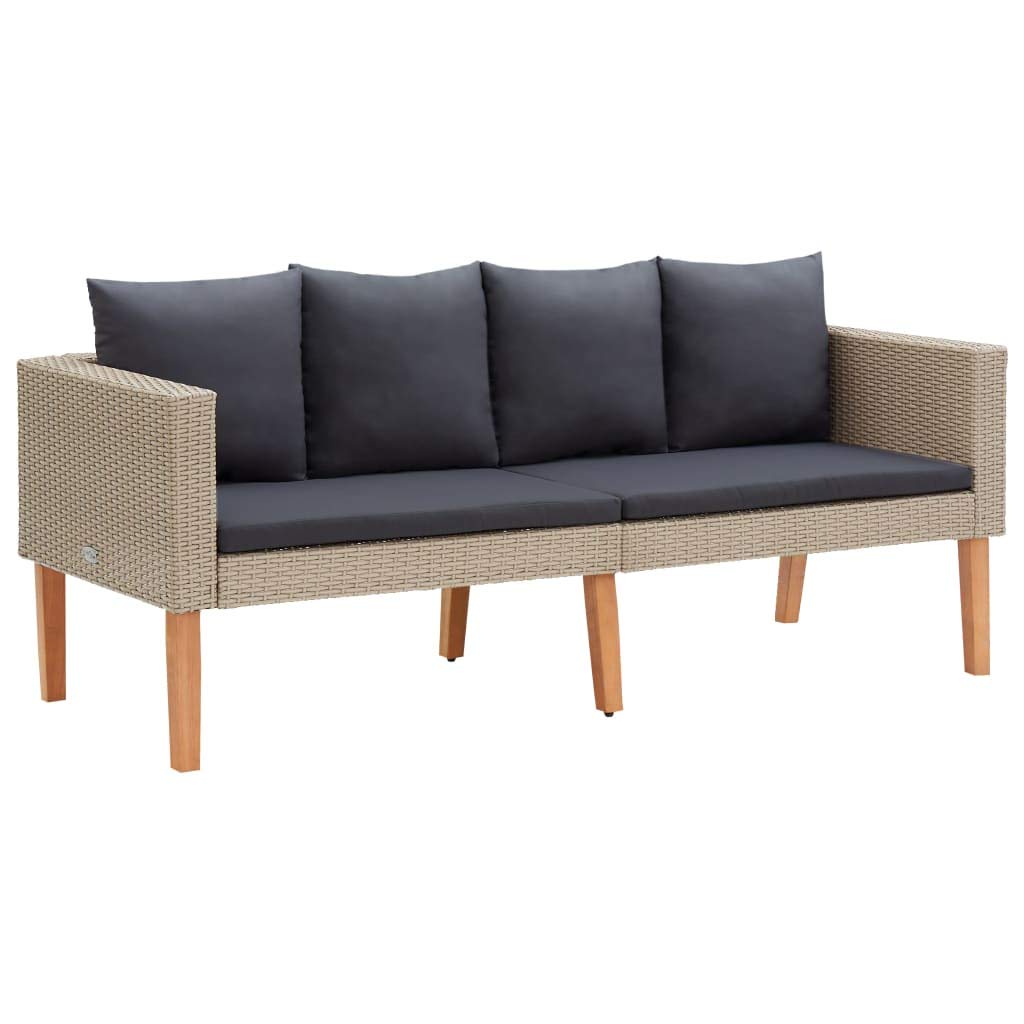 Unfade Memory Outdoor Patio Furniture Sofa Set with Weather-Resistant Cushions, 2-Seater Rattan Wicker Couch for Backyard, Front Porch, Deck or Lawn - Beige - Perfect for Relaxing, Entertaining Guests & Enhancing Outdoor Living Space