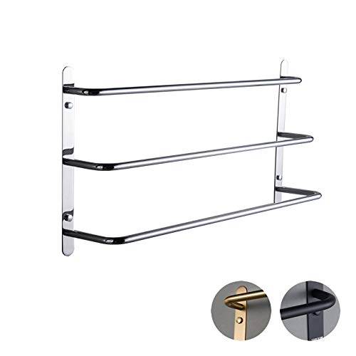 23.62 Inch Wall Mounted Bath Towel Bar - 3-Tier Heavy Duty Towel Rack for Bathroom, Kitchen & Laundry Room - Rustproof Stainless Steel with Easy Installation - Perfect for Hanging Towels, Robes & Clothes