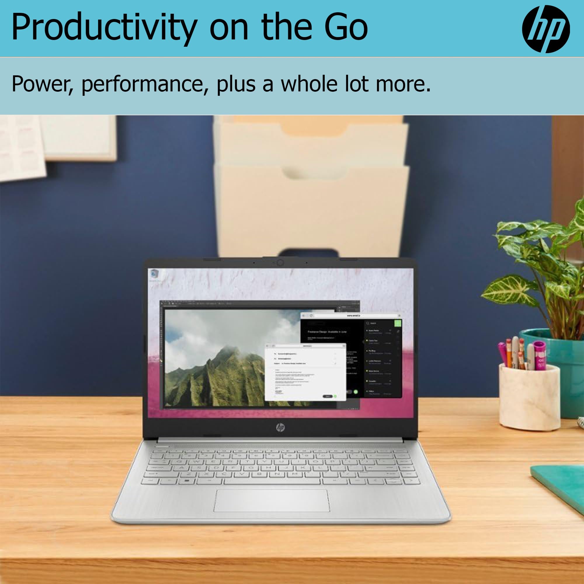HP Ultralight 14-inch Laptop - Intel 4-Core Processor, 16GB RAM, 128GB SSD + 1TB Cloud Storage, HD Display, Windows 11 (Silver) - Includes Microsoft 365 & Wireless Earbuds - Perfect for Remote Work, Online Classes & Business Travel