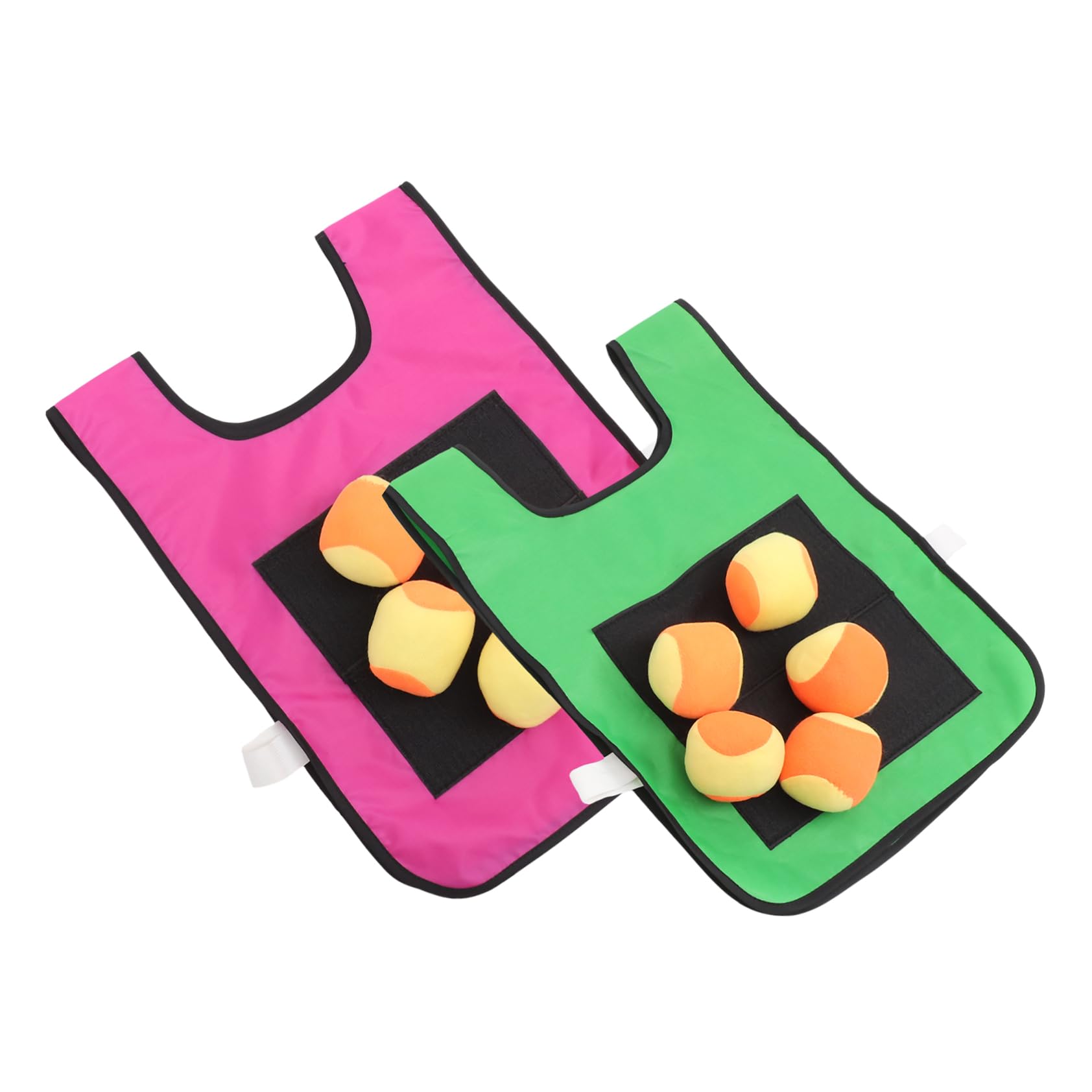 Vaguelly 2 Sets Sticky Ball and Vest - Fun Sticky Dodgeball Game for Kids, Includes Sticky Vest Targets & Ball Bag - Outdoor Play, Birthday Party, Team Building Activity, Family Game Night