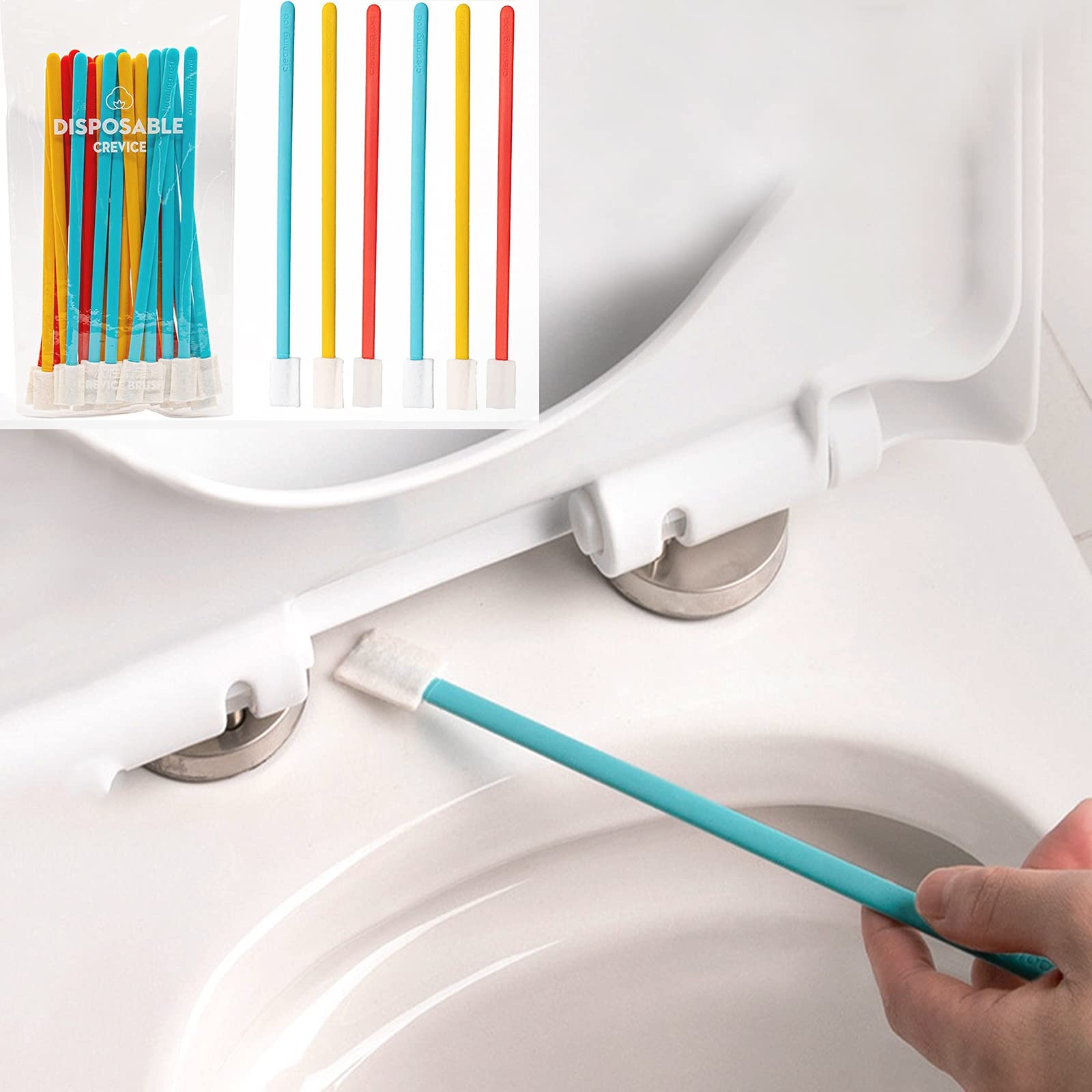 Crevice Cleaning Brush Kit - 50 Multi-Purpose Detailing Tools for Household & Car Cleaning, Disposable Toilet Brush, Ideal for Tight Spaces, Corners, and Hard-to-Reach Areas