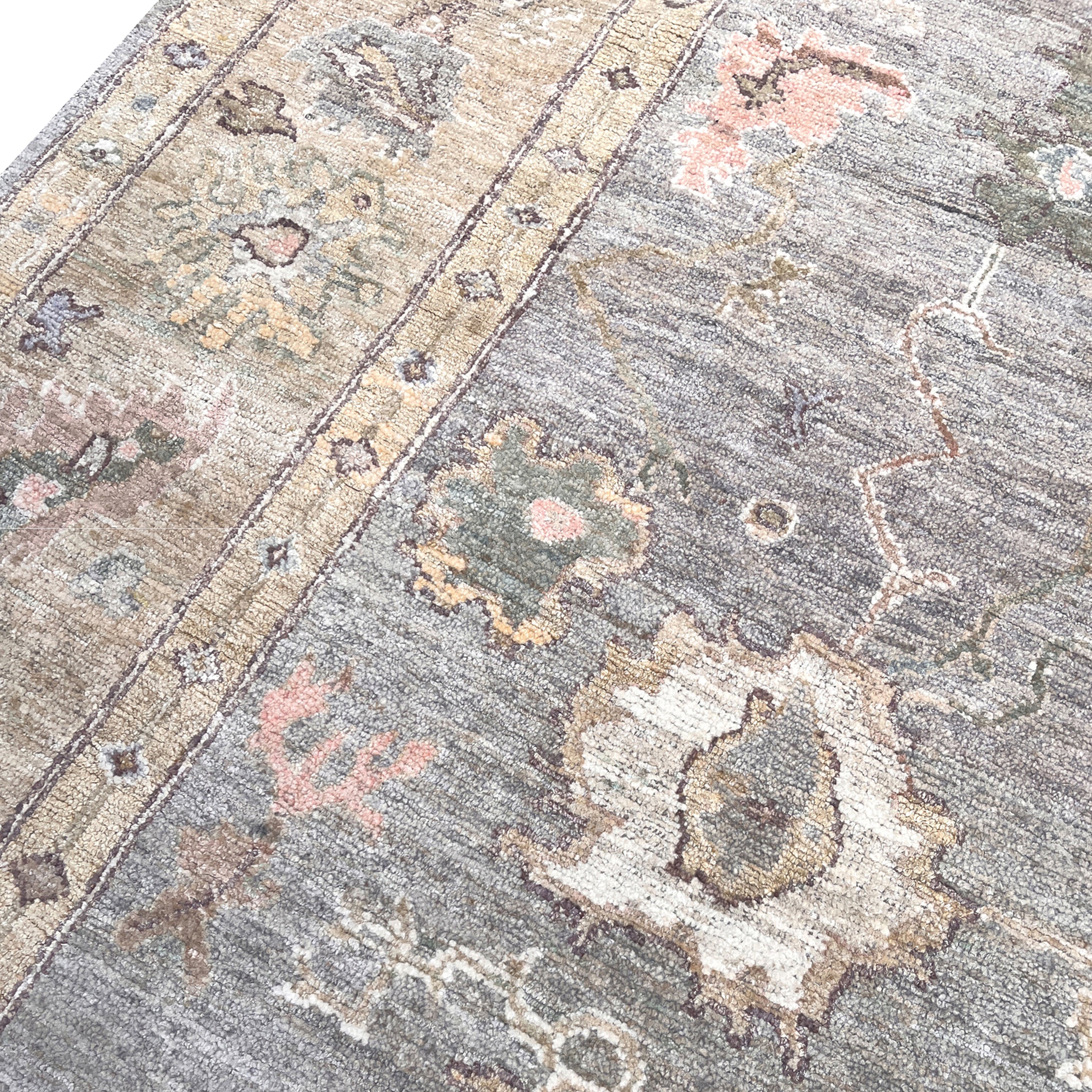 Handmade Blue Traditional Oushak Silk Rug 9'x12' - Authentic Turkish Carpet for Living Room, Bedroom & Home Decor