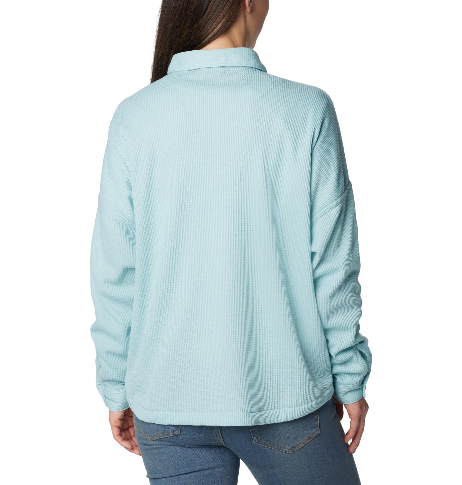 Columbia Women's Holly Hideaway Waffle Shirt Jacket - Lightweight Fleece-Lined Long Sleeve Button-Up for Hiking, Camping & Outdoor Adventures