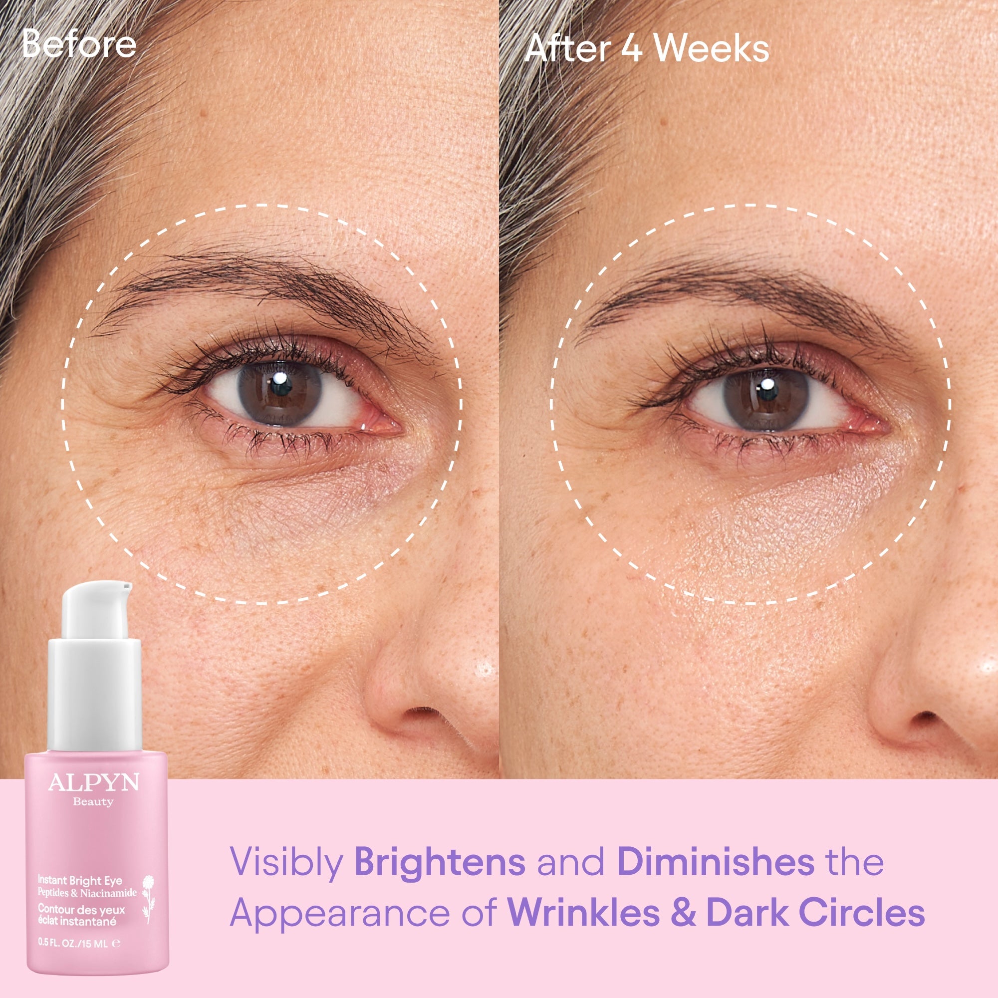 Instant Bright Eye Cream with Peptides & Niacinamide - Dark Circle Treatment for Puffy Eyes, Anti-Aging & Hydrating Under Eye Care - Perfect for Morning Routine & Night Skincare
