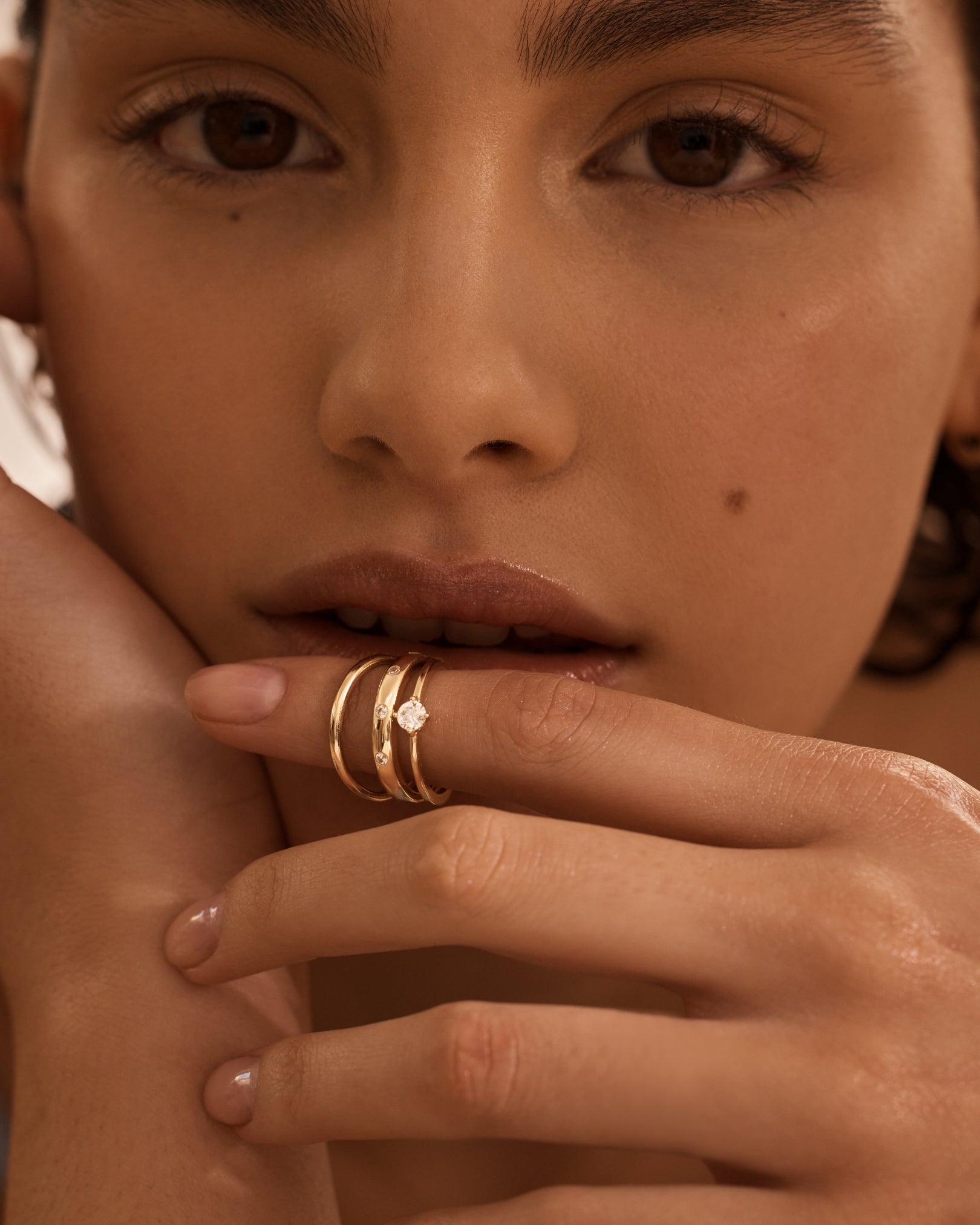 14K Solid Gold Cosmic Lab-Grown Diamond Ring for Women - Elegant Wedding, Engagement, Anniversary Jewelry Gift