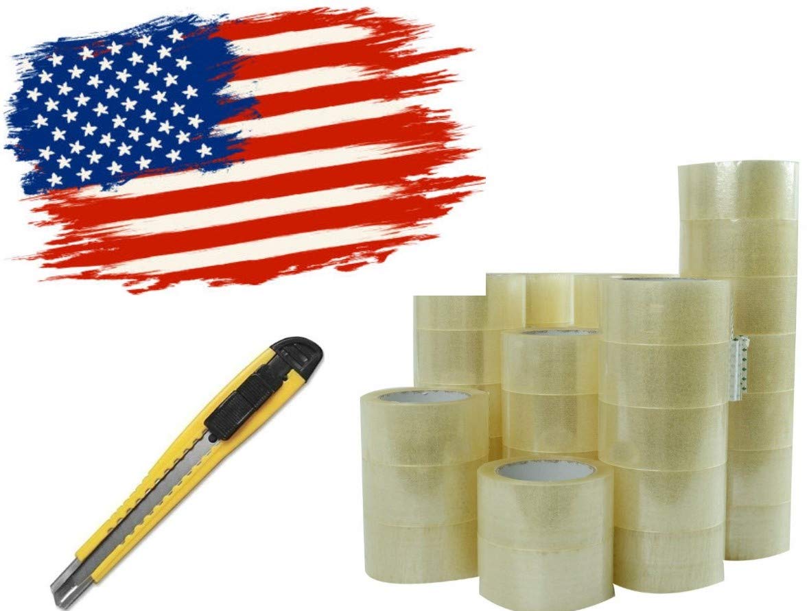 BM Clear Packaging Shipping Tape, 2-Inch x 110 Yards, 36 Rolls - Strong Adhesive for Secure Box Sealing - Perfect for Moving, Shipping & Storage (Includes Bonus Blades)