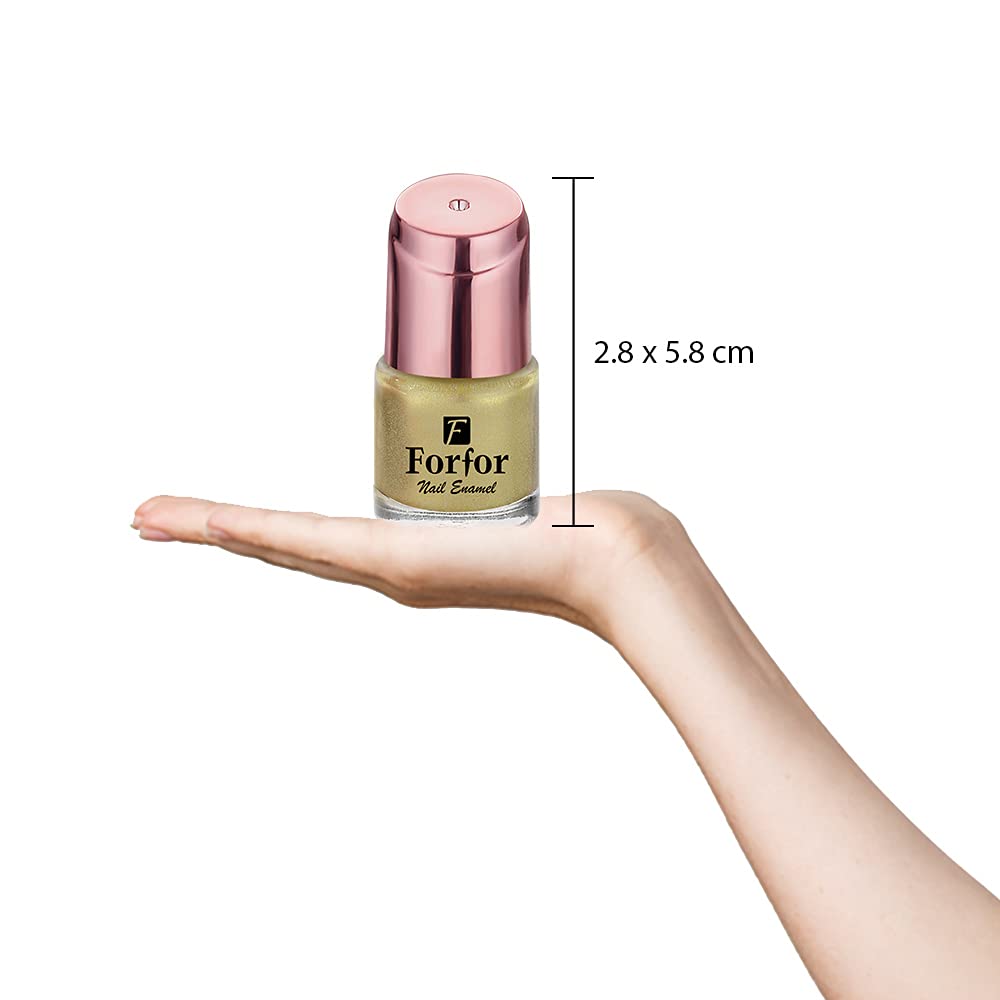 FORFOR® Perfect Stay Glitter Nail Polish - Long Lasting Shine, Chip Resistant, Vegan & Cruelty Free (Gold Glitz) for Parties, Weddings & Special Occasions