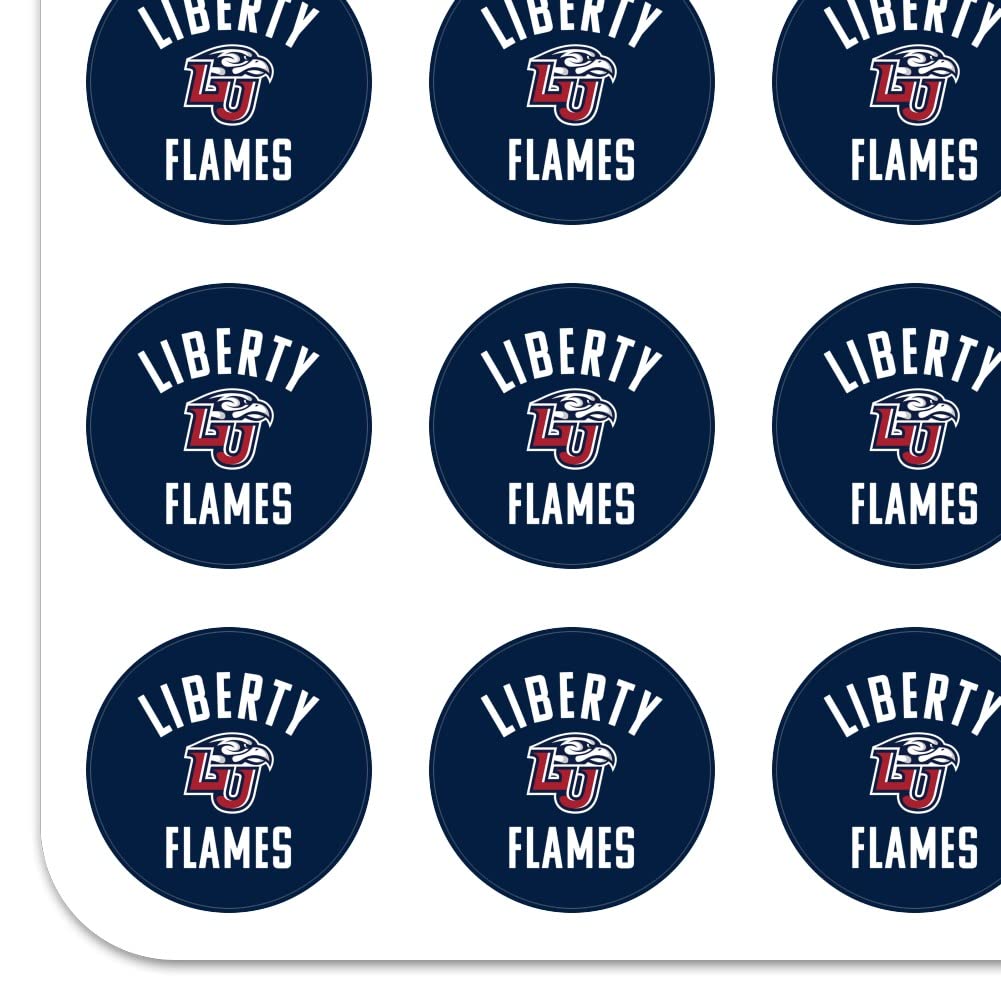 Liberty University Flames Logo 1 Inch Clear Stickers for Planners, Calendars, Scrapbooking & DIY Crafts - Perfect for School Supplies, Bullet Journals & Decorative Projects