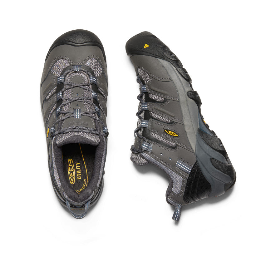 Men's Steel Toe Work Boots - Lansing Low Safety Shoes in Magnet/Majolica Blue | Slip Resistant & Comfortable for Construction, Warehouse & Outdoor Work