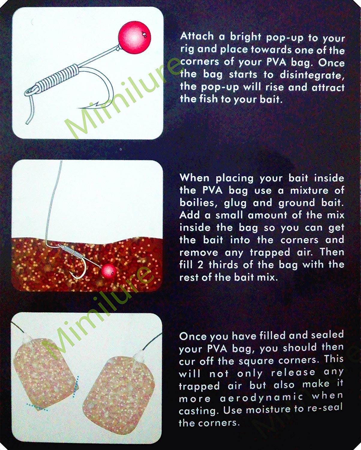Drchoer PVA Bait Bags for Carp Fishing - 50pcs Water Soluble Bait Pouch for Solid Baits, Small/Medium/Large Sizes - Perfect for Freshwater Fishing & Carp Tackle Equipment | Great for Bank Fishing, Lake Fishing & Baiting Strategies