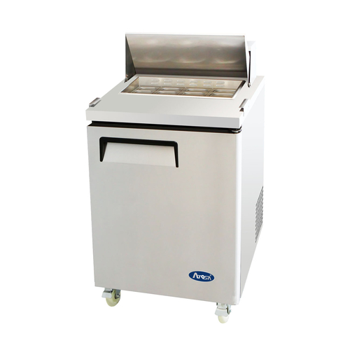 Atosa 27 Sandwich & Salad 8-Pan Refrigerated Prep Table with 1 Door - Commercial Kitchen Equipment for Restaurants, Delis & Catering Businesses