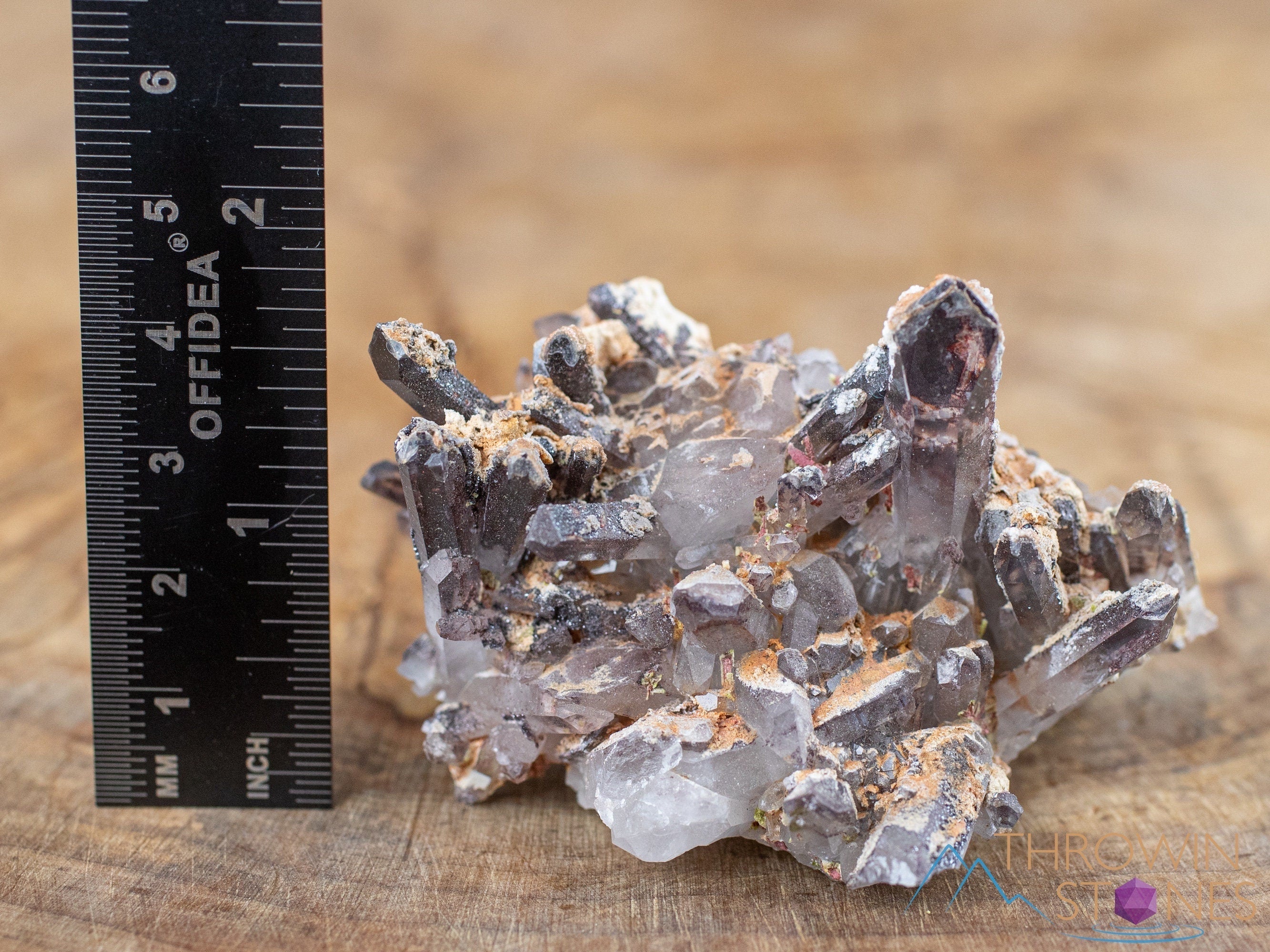 Natural MESSINA QUARTZ Raw Crystal Cluster with Specular HEMATITE - Healing Stones for Home Decor, Housewarming Gift, Meditation & Energy Work (41896) | Perfect for Crystal Grids, Office Desk & Spiritual Spaces