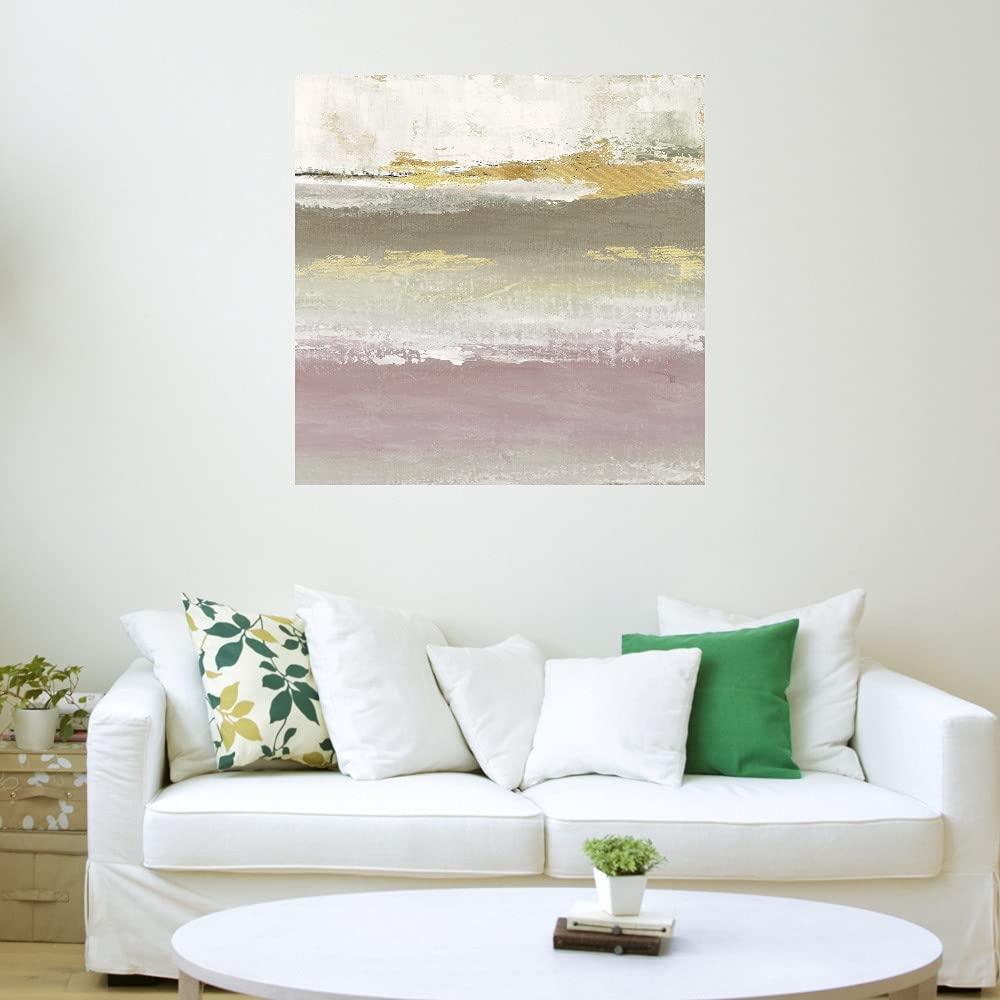 Blush Solace Abstract Canvas Wall Art - 37x37 Inch Ready to Hang Painting by Janet Tava for Living Room, Bedroom, Office Decor - Perfect for Modern Home & Office Spaces