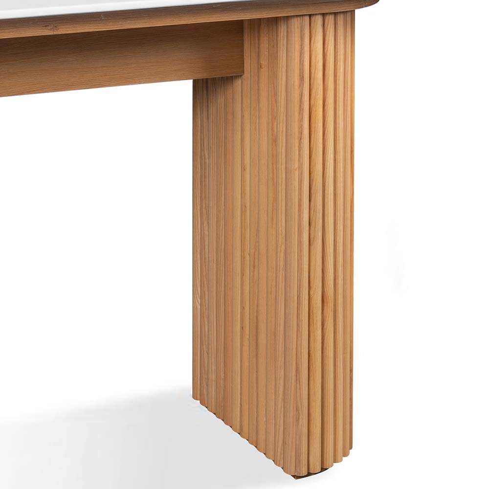 FLEUR 200cm Solid Oak & Marble Dining Table - Modern Farmhouse Style for Dining Room, Kitchen, and Entertaining Areas