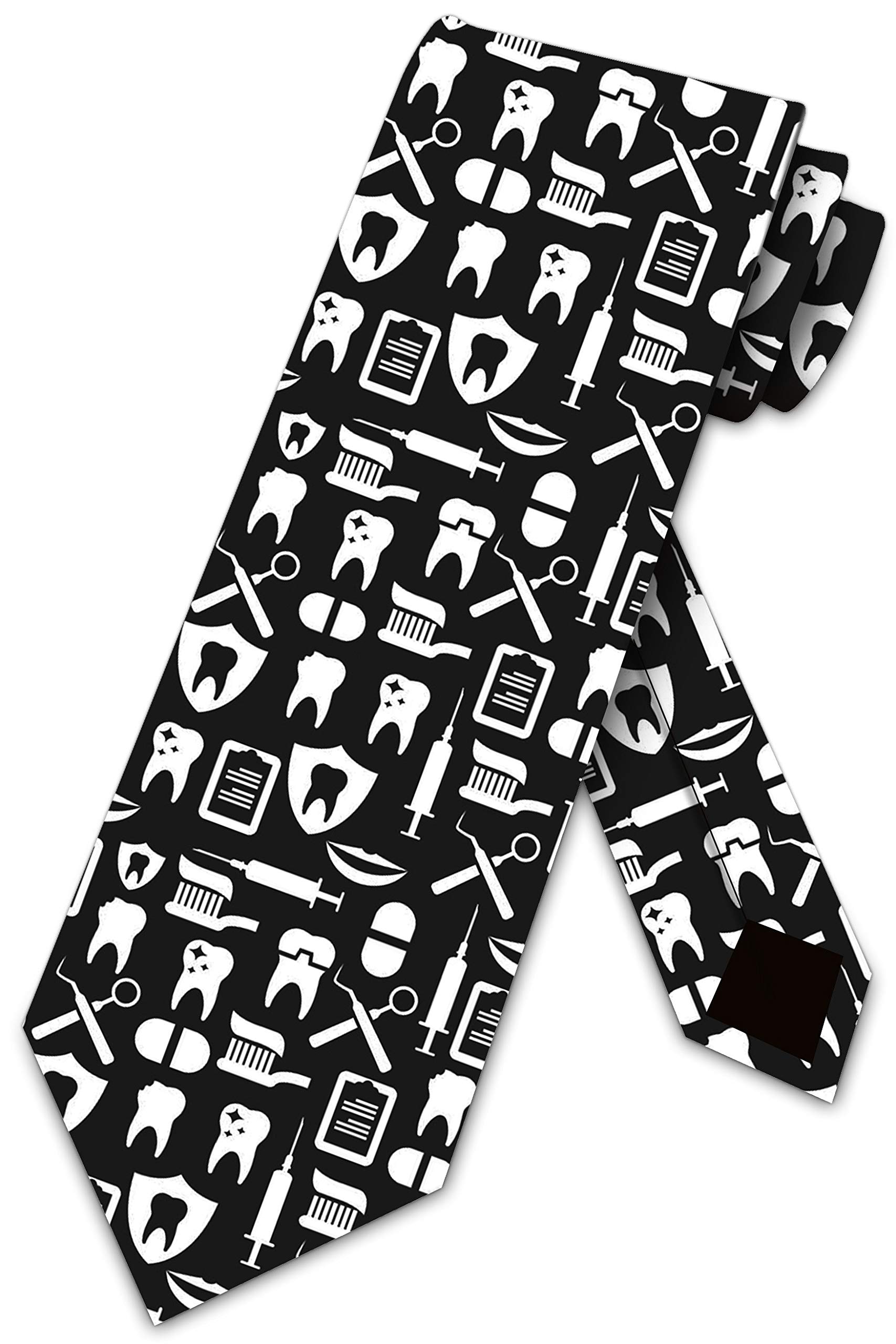 Professional Dentist Neckties for Men – Fun Dental Tools Design – Perfect for Dentists, Dental Hygienists & Dental Office Staff – Ideal for Work, Gifts & Special Occasions
