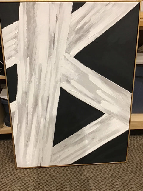 40x30.5 Inch Modern Abstract Black and White Canvas Wall Art - Perfect for Living Room, Bedroom & Office Decor