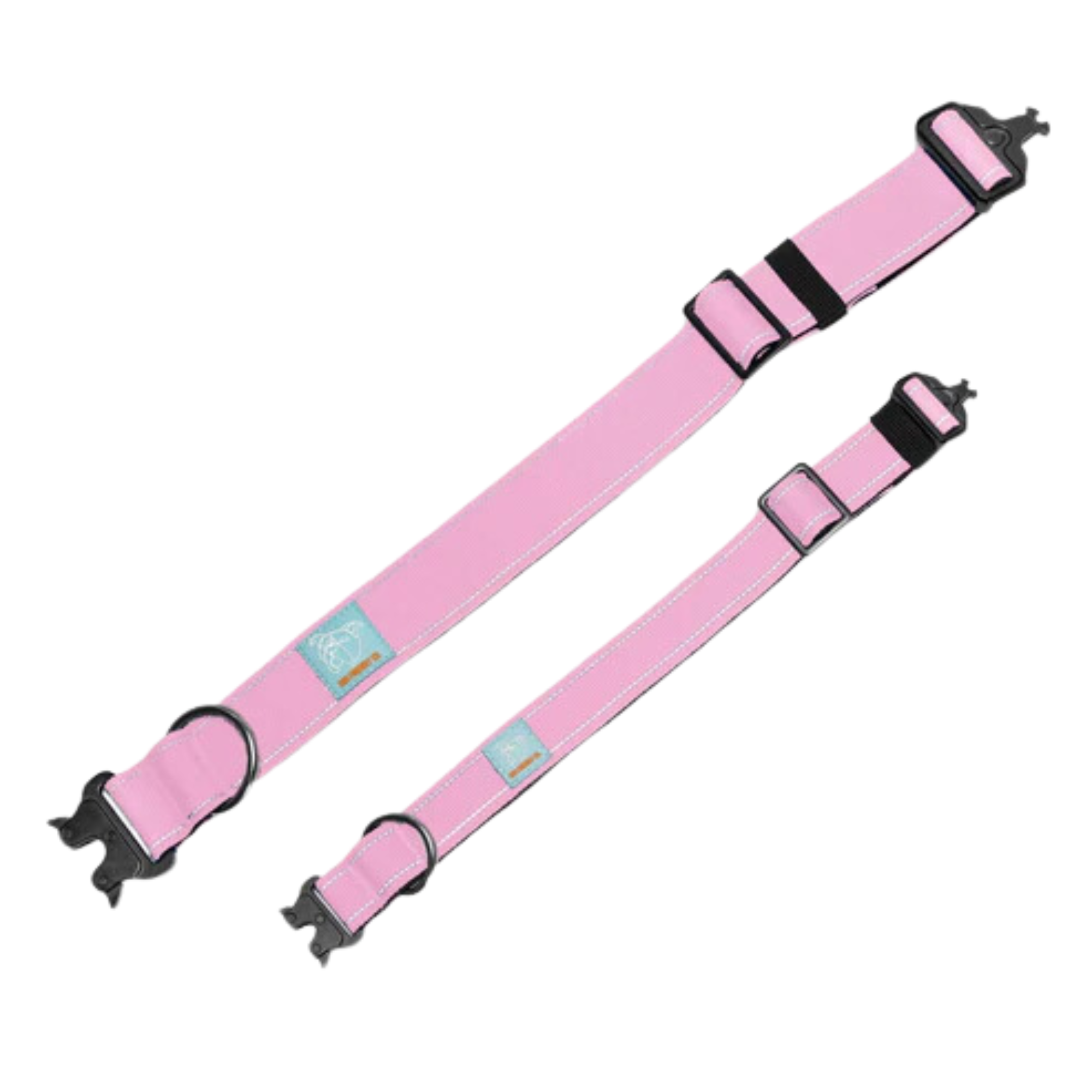 Tactical Dog Collar for Medium Large Dogs - Heavy Duty Nylon Pet Collar with Handle & D-Ring - Pink - Perfect for Outdoor Adventures, Hiking & Training