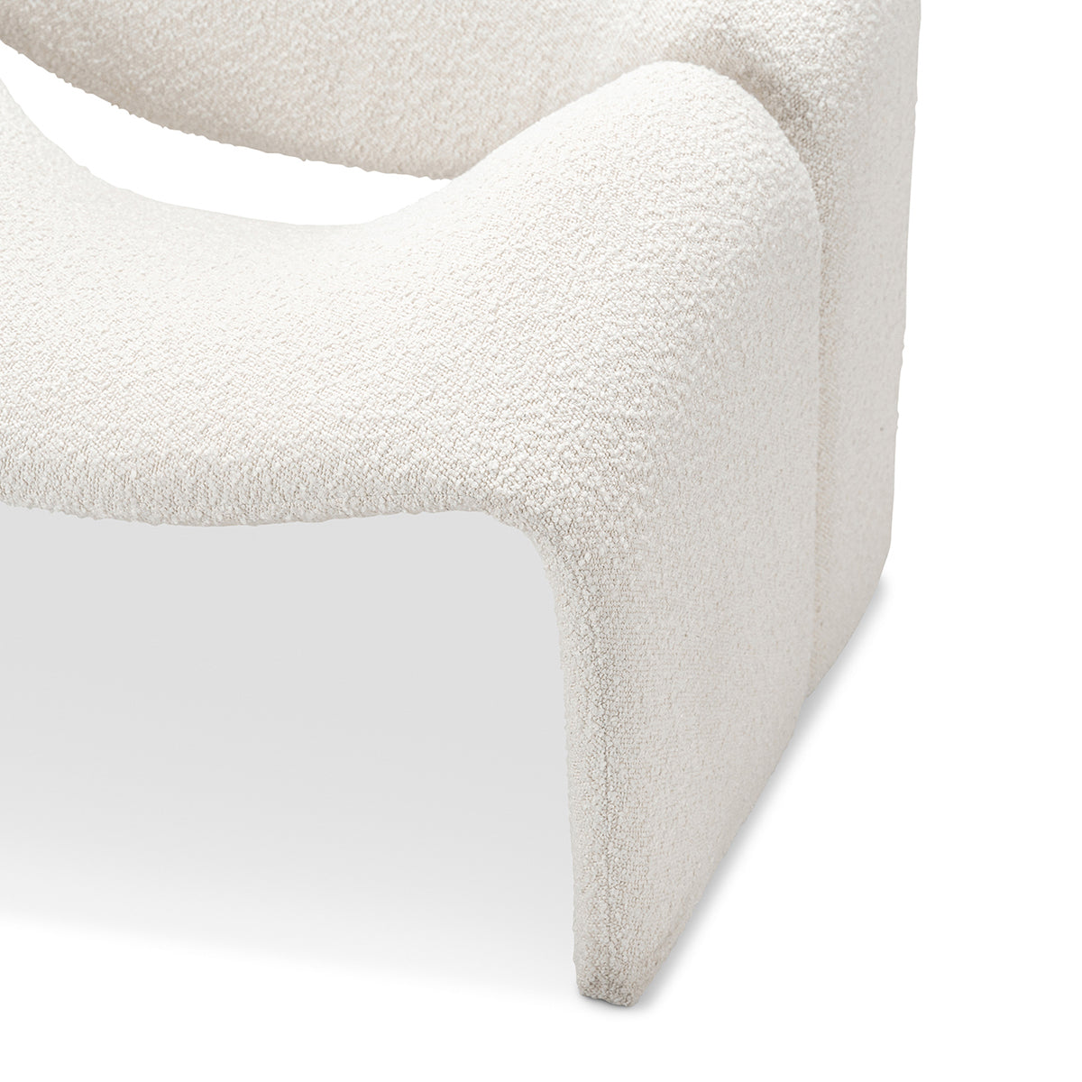 Billie Groove Boucle Armchair - Modern Upholstered Accent Chair for Living Room, Bedroom & Office - Cozy & Stylish Seating Solution