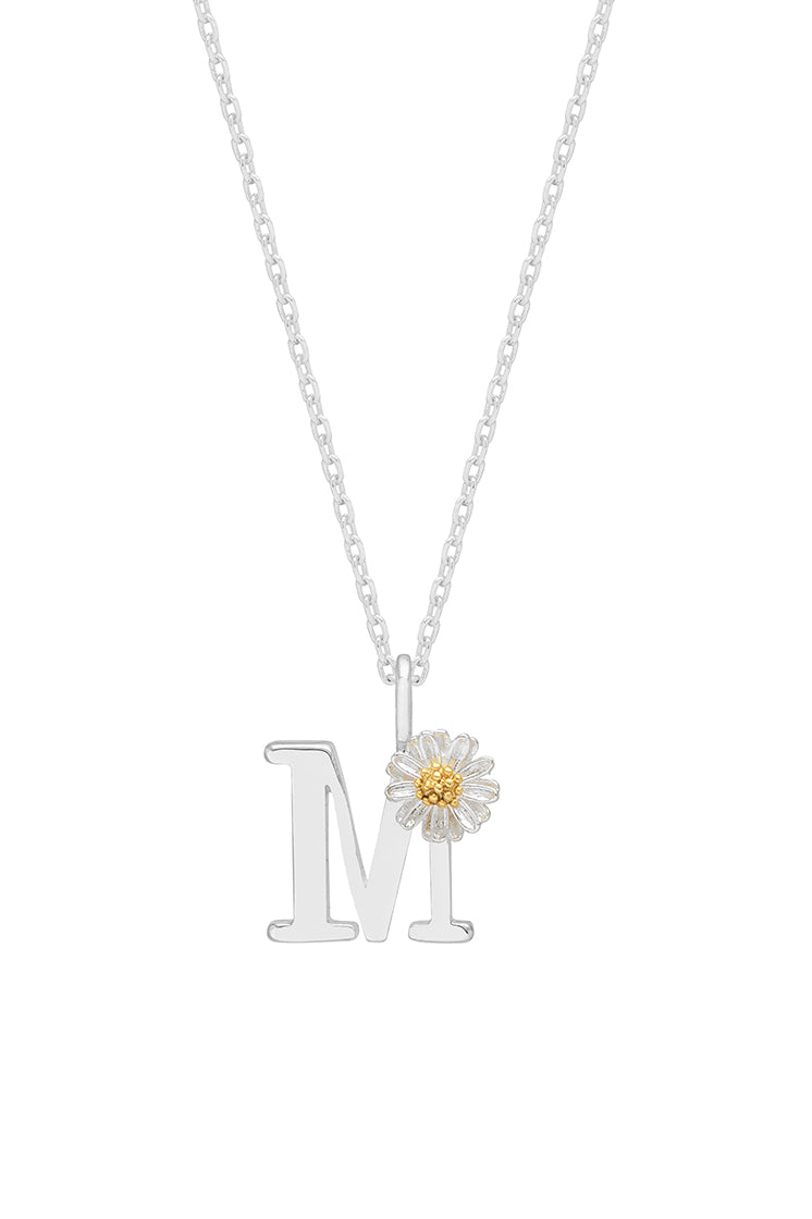 Wildflower Initial Pendant Necklace - Personalized Floral Letter Jewelry for Women - Perfect for Gifts, Birthdays & Everyday Wear