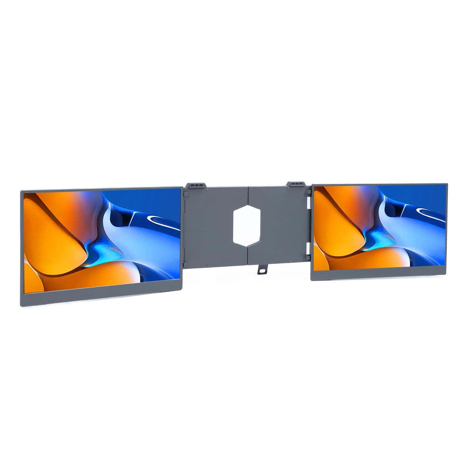 Elprico 15.6 Inch Portable Triple Monitor for Laptop - IPS FHD Display, Plug and Play Laptop Screen Extender - Perfect for Remote Work, Gaming & Multitasking