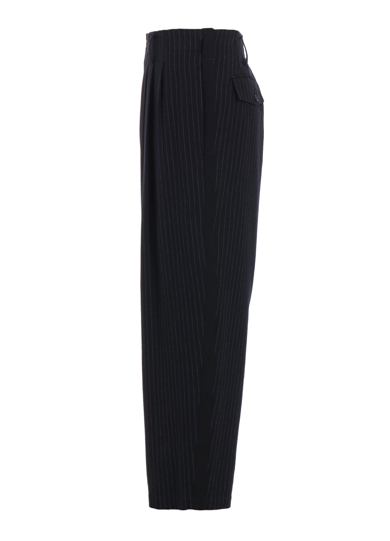 Stylish Chambray Viyella Striped Wide-Leg Pants with Side Tape Trim - Perfect for Casual Outings, Office Wear & Travel Outfits