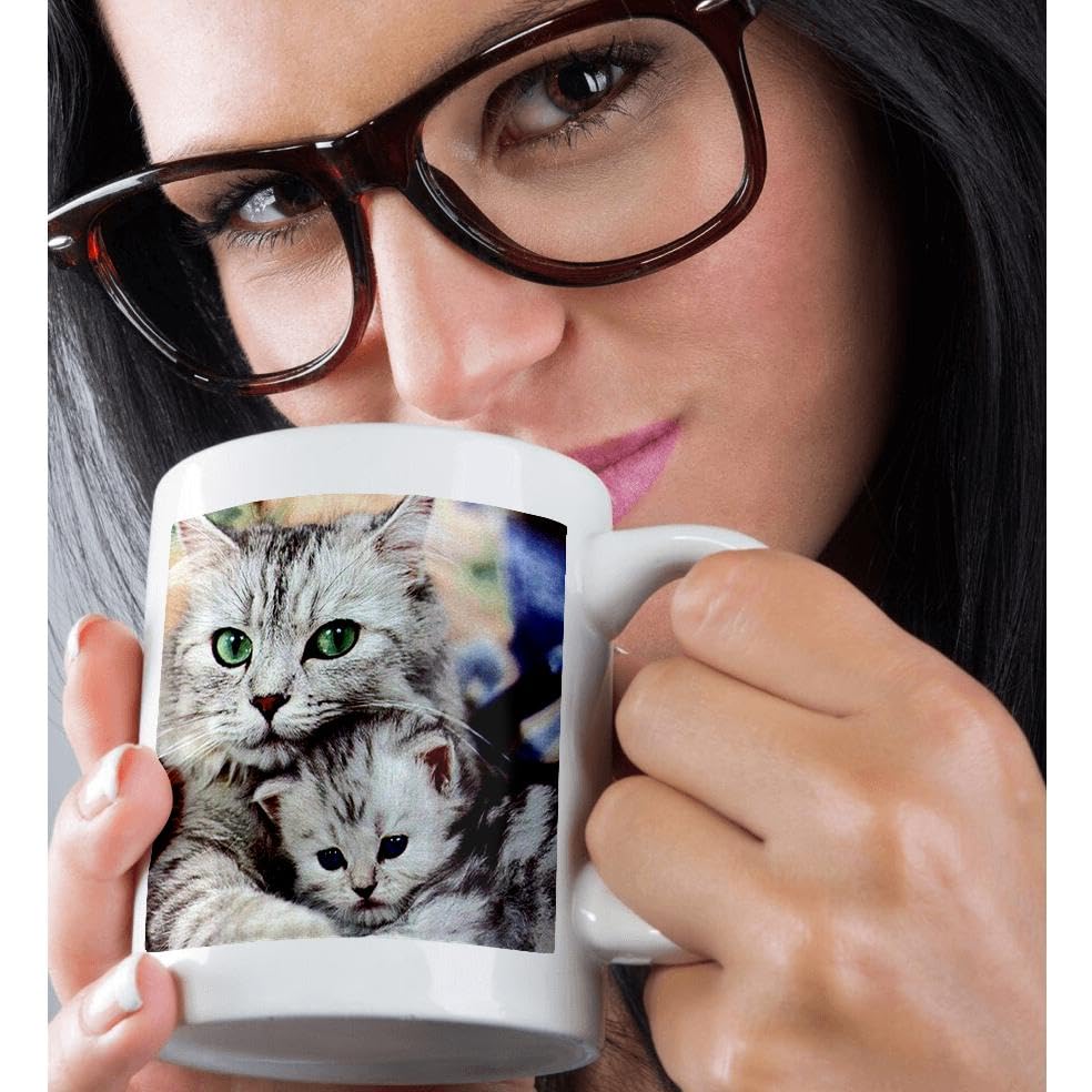 3D Printed Cat Mug - Funny Coffee Cup with Cute Cat Design - Perfect for Tea, Coffee & Hot Chocolate Lovers - Great Gift for Cat Lovers & Office Use
