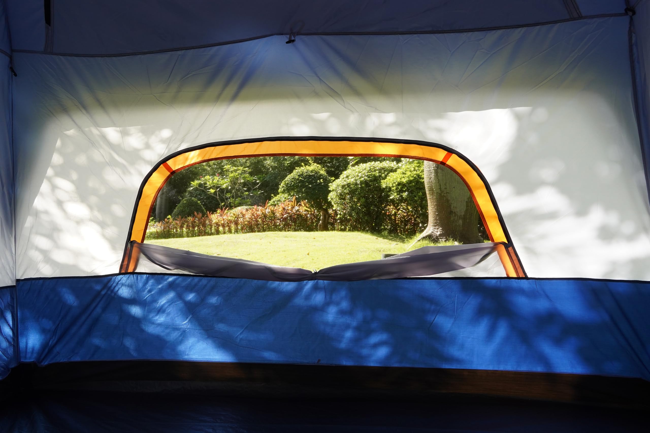 KTT Extra Large Family Cabin Tent for 10-14 People - 2 Rooms, 3 Doors & Windows with Mesh, Waterproof Double Layer Straight Wall Design - Perfect for Camping, Picnics, Outdoor Adventures & Family Gatherings