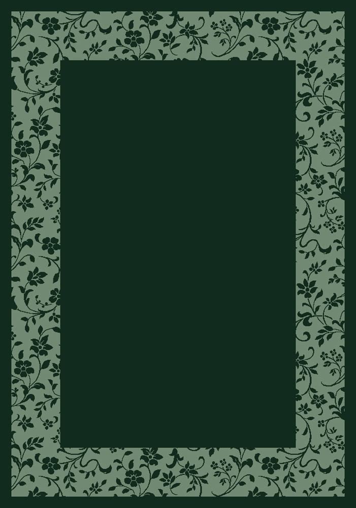 Luxury Brocade Emerald Green Round Rug 7'7