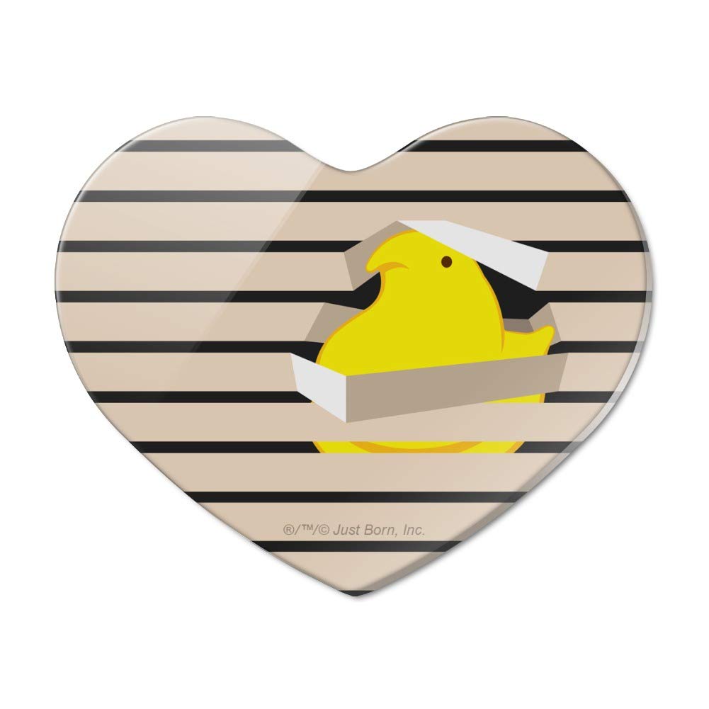 Funny Peeping Yellow Heart Acrylic Fridge Magnet - Cute Window with Blinds Design - Perfect for Kitchen Decor, Office Whiteboard & Gift Ideas