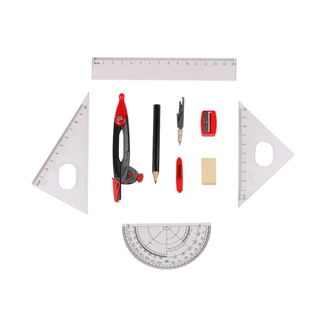 Cabilock Geometry Tool Kit - Protractor, Compass & School Supplies Set for Students - Perfect for Math Class, Homework & Engineering Drawings