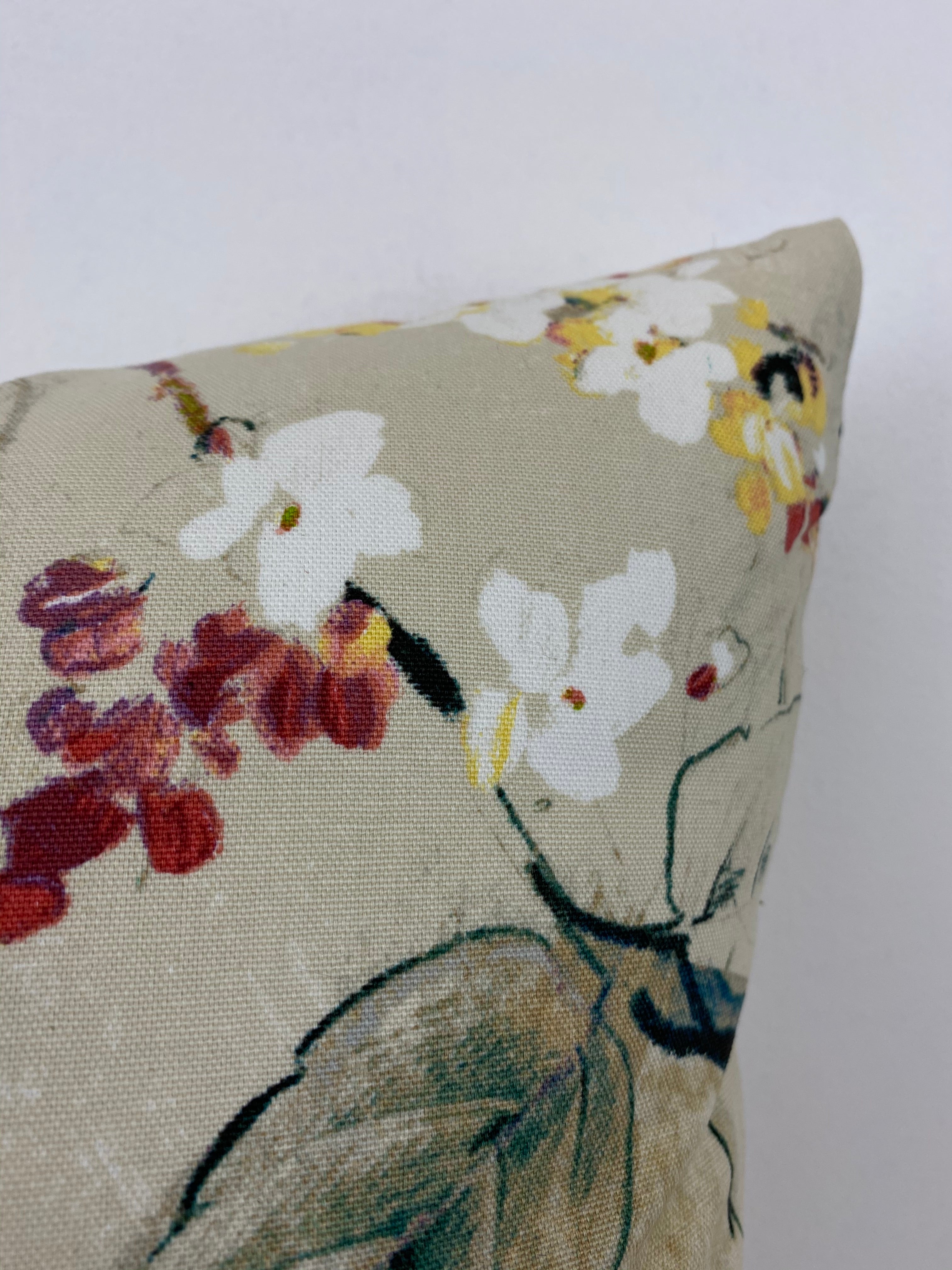Colorful Floral Throw Pillow 20x20 - Soft Decorative Cushion for Sofa, Bed & Home Decor