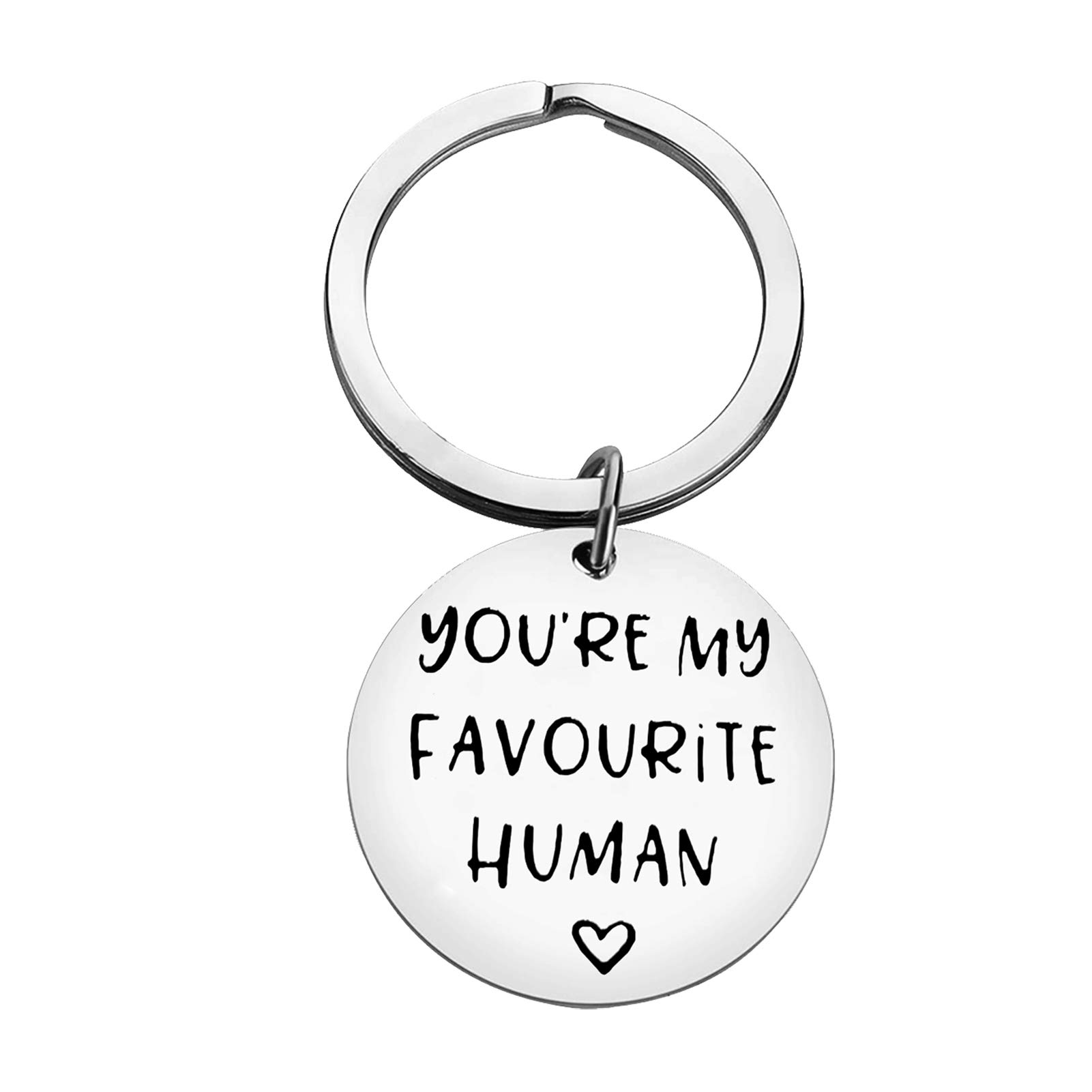 You're My Favorite Human Keychain - Cute Couple Keychain Gift for Boyfriend, Girlfriend, Anniversary, Valentine's Day, Birthday & Christmas - Perfect Romantic Gift for Couples, Best Friends & Loved Ones - Great for Everyday Carry, Keyrings & Special Occasion Gifts