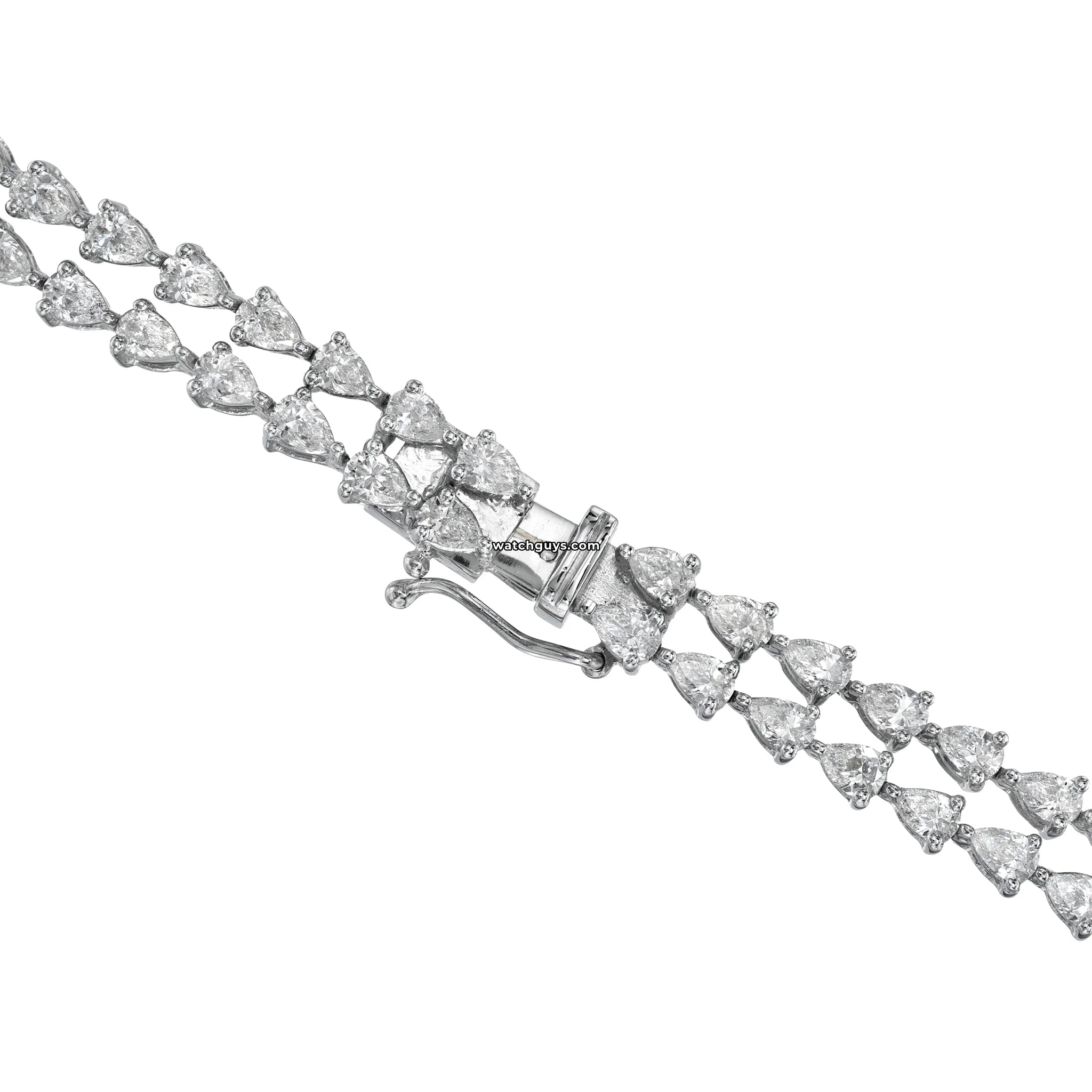 20.88 Carat TW Pear Diamond Necklace in 18k White Gold - Elegant Jewelry for Weddings, Anniversaries & Special Occasions