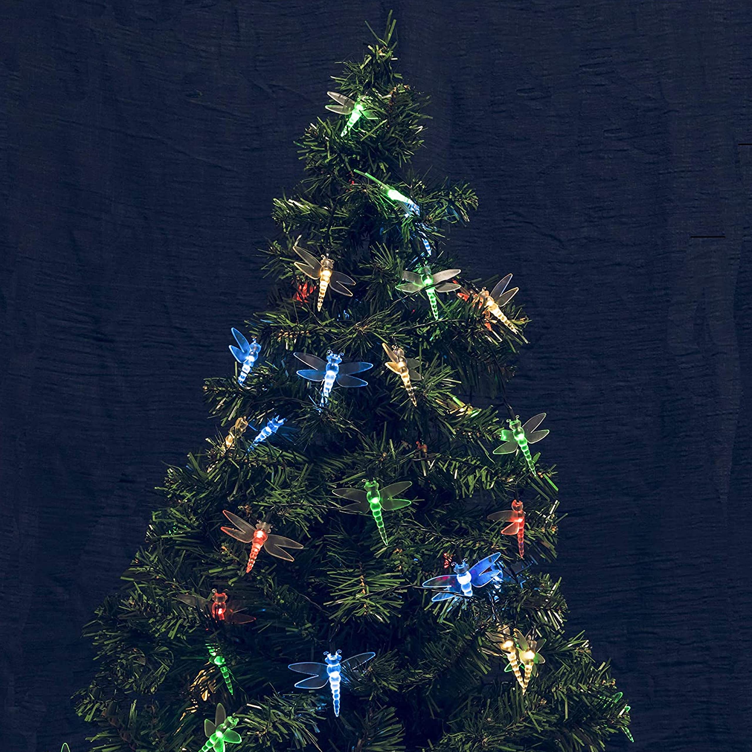 2 Pack Dragonfly Fairy String Lights - 40 LED Solar Powered Outdoor Waterproof Lights for Garden, Patio, Party & Wedding Decor