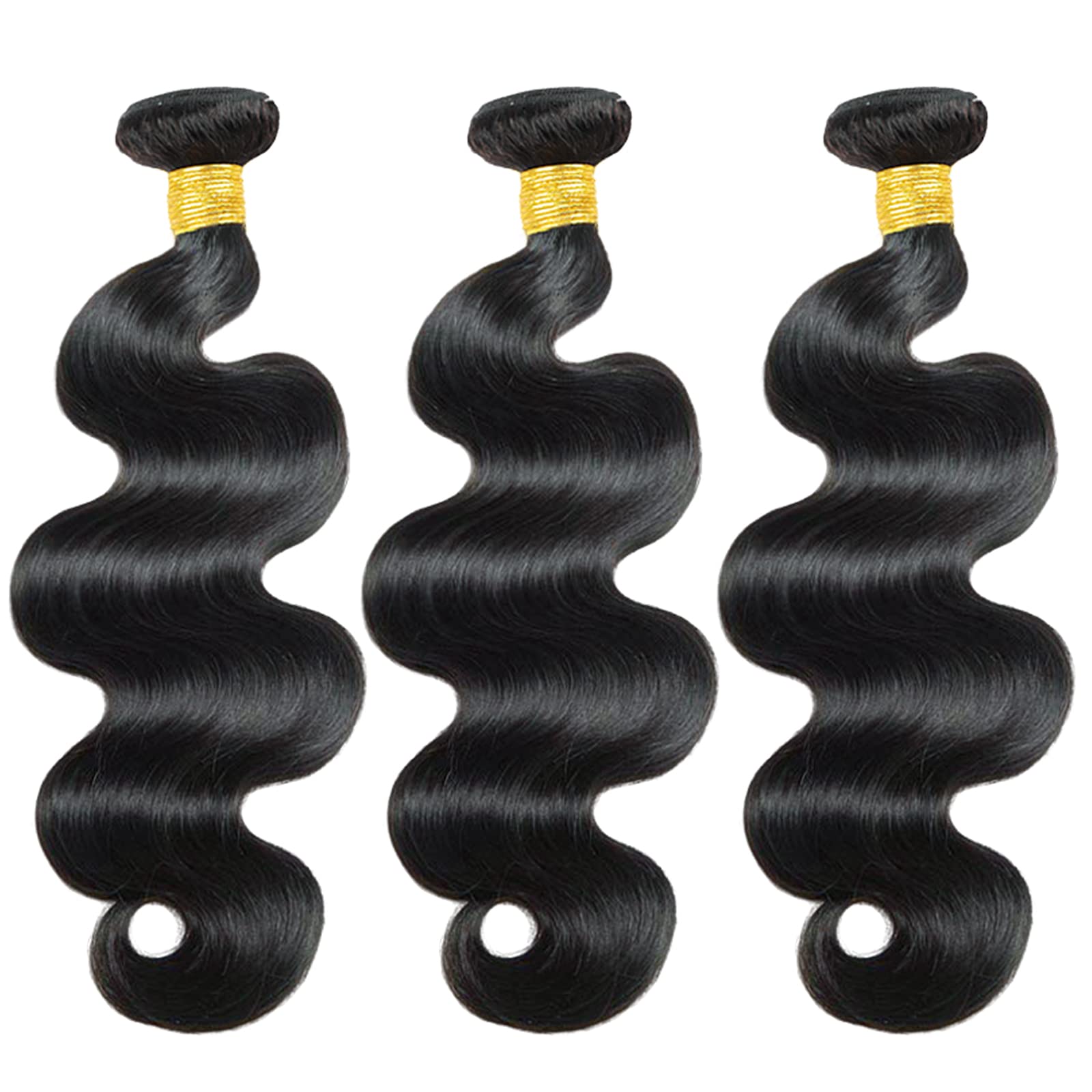 100% Brazilian Human Hair Bundles 26 28 30 Inch Body Wave Weave - Unprocessed Remy Hair Extensions in Natural Black Color for Long Lasting Wet & Wavy Hairstyles | Perfect for Daily Wear, Parties & Special Occasions
