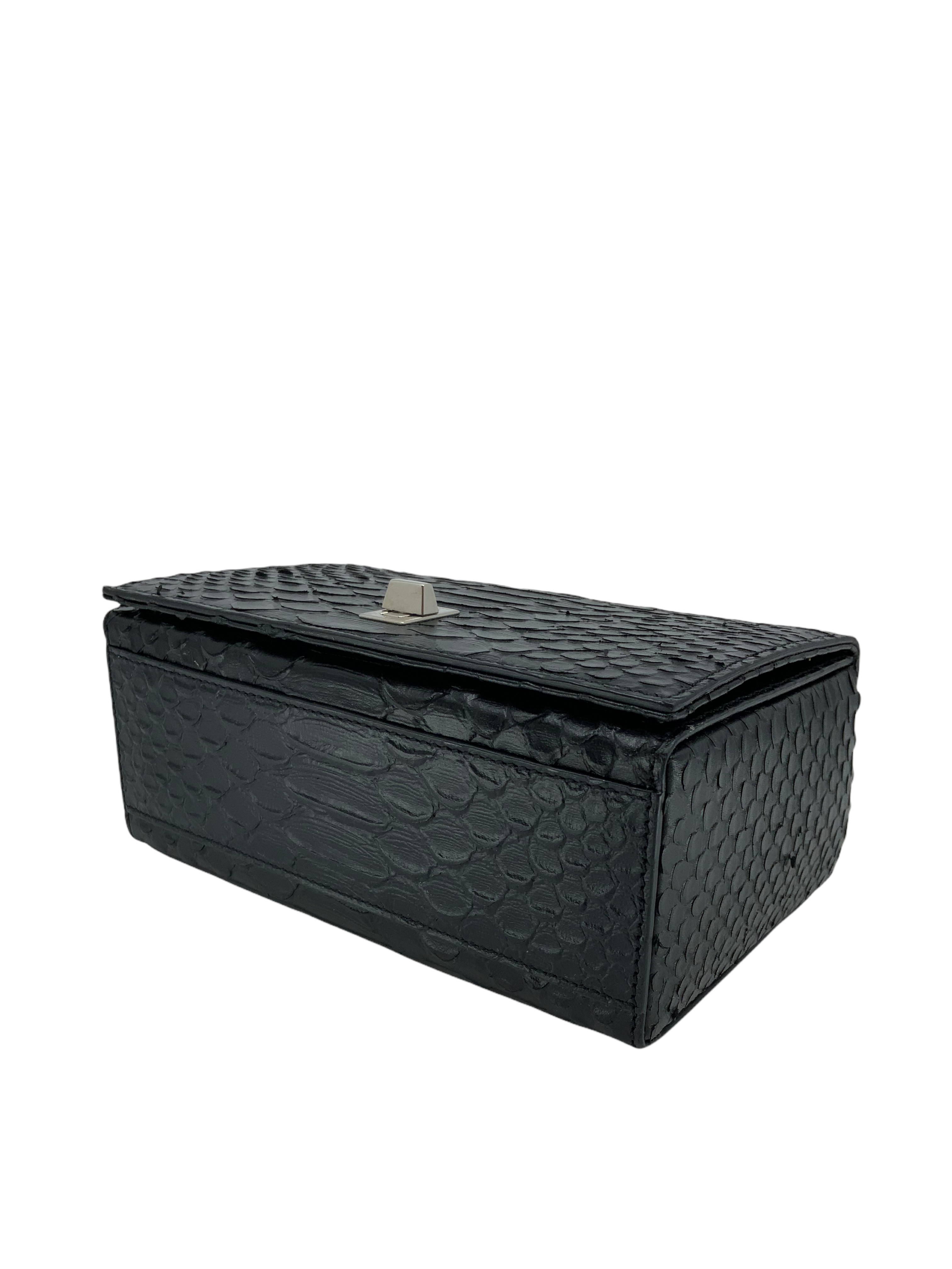 Saint Laurent Calfskin Snakeskin Embossed Mini Shoulder Bag for Women | Luxury Designer Crossbody Purse | Perfect for Evening Parties, Date Nights & Special Occasions