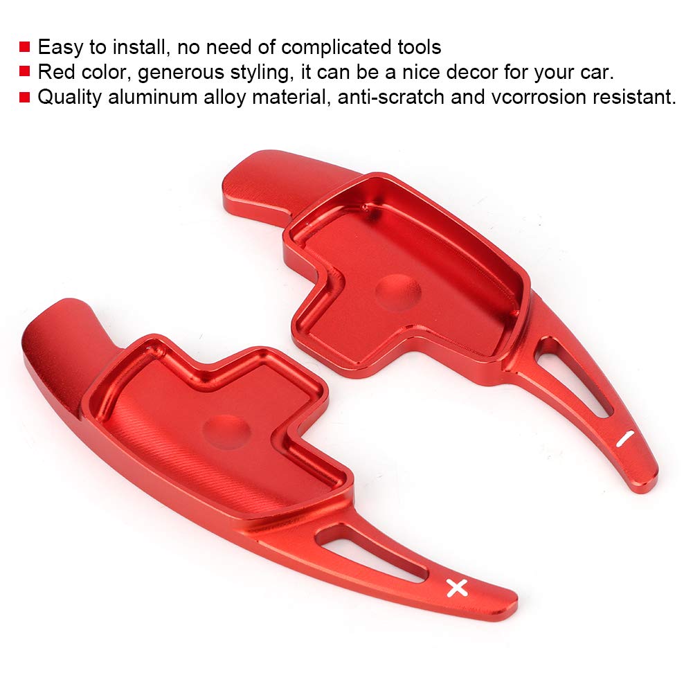 KIMISS Red Steering Wheel Paddle Shift Extension - Compatible with Mercedes-Benz CLA CLS GLA - Aluminum Alloy Gear Shifter Trim for Enhanced Driving Performance - Perfect for Racing & Sporty Interior Decoration