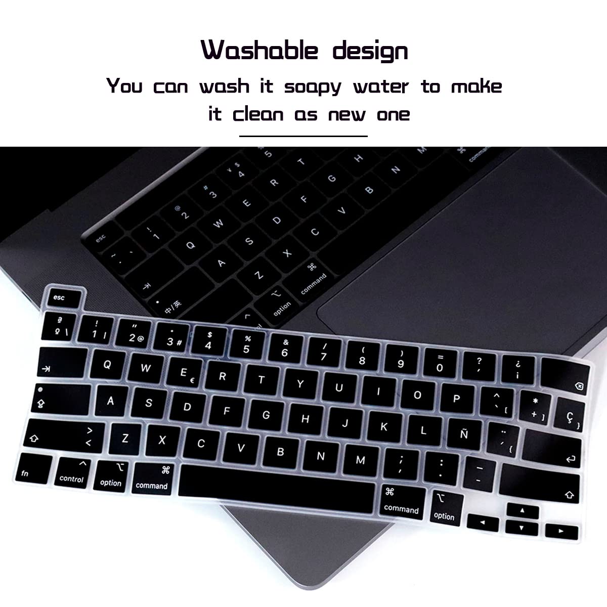 Ultra Thin Spanish Language Silicone Keyboard Cover for MacBook Pro 13