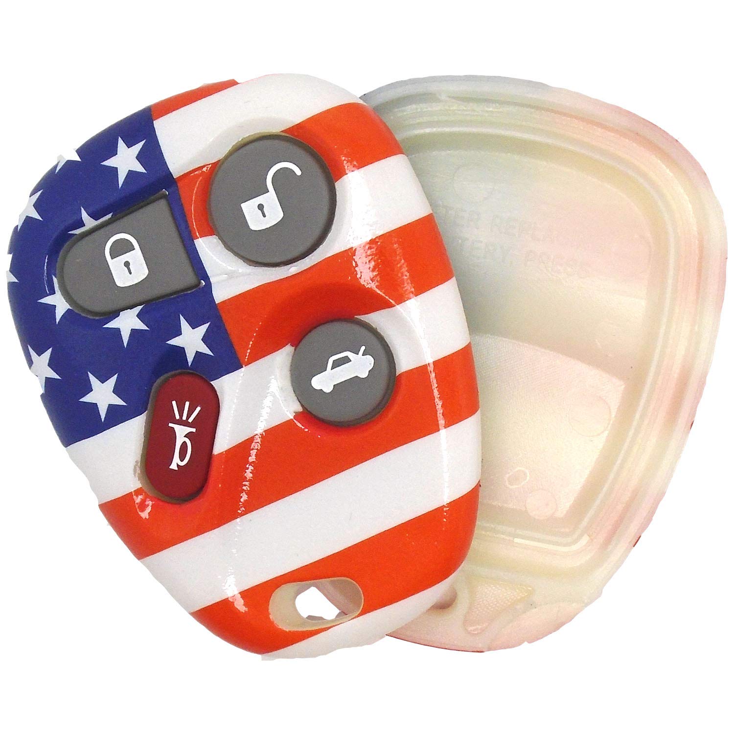 GM Keyless Remote - 3 Button USA Flag Shell for Car Keys | Easy Replacement