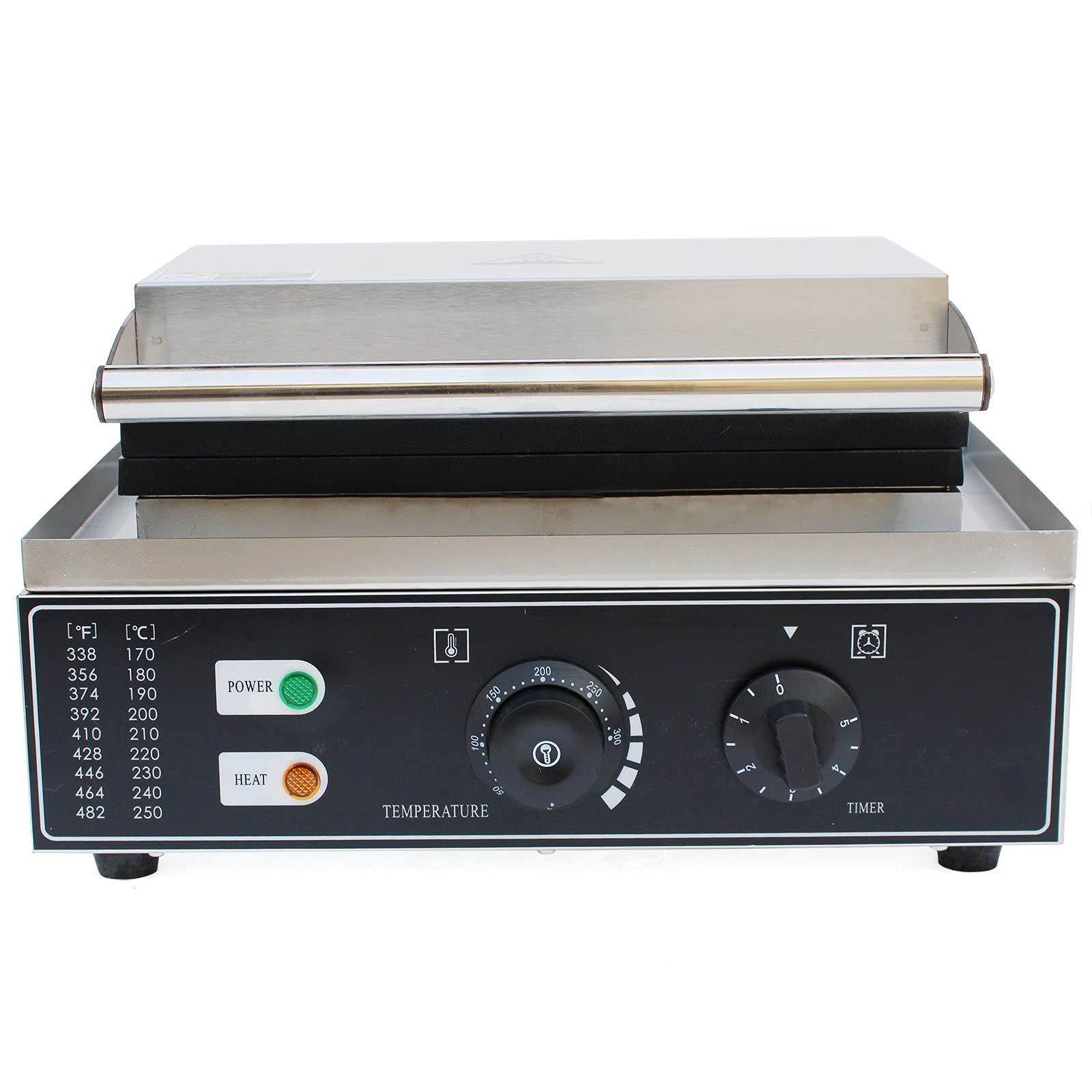 Commercial Electric Sandwich & Waffle Maker with Nonstick Cast Iron Plates, Adjustable Temperature Control - Perfect for Breakfast, Grilled Cheese, Eggs, Steak & More - Ideal for Home, Office & Restaurant Use