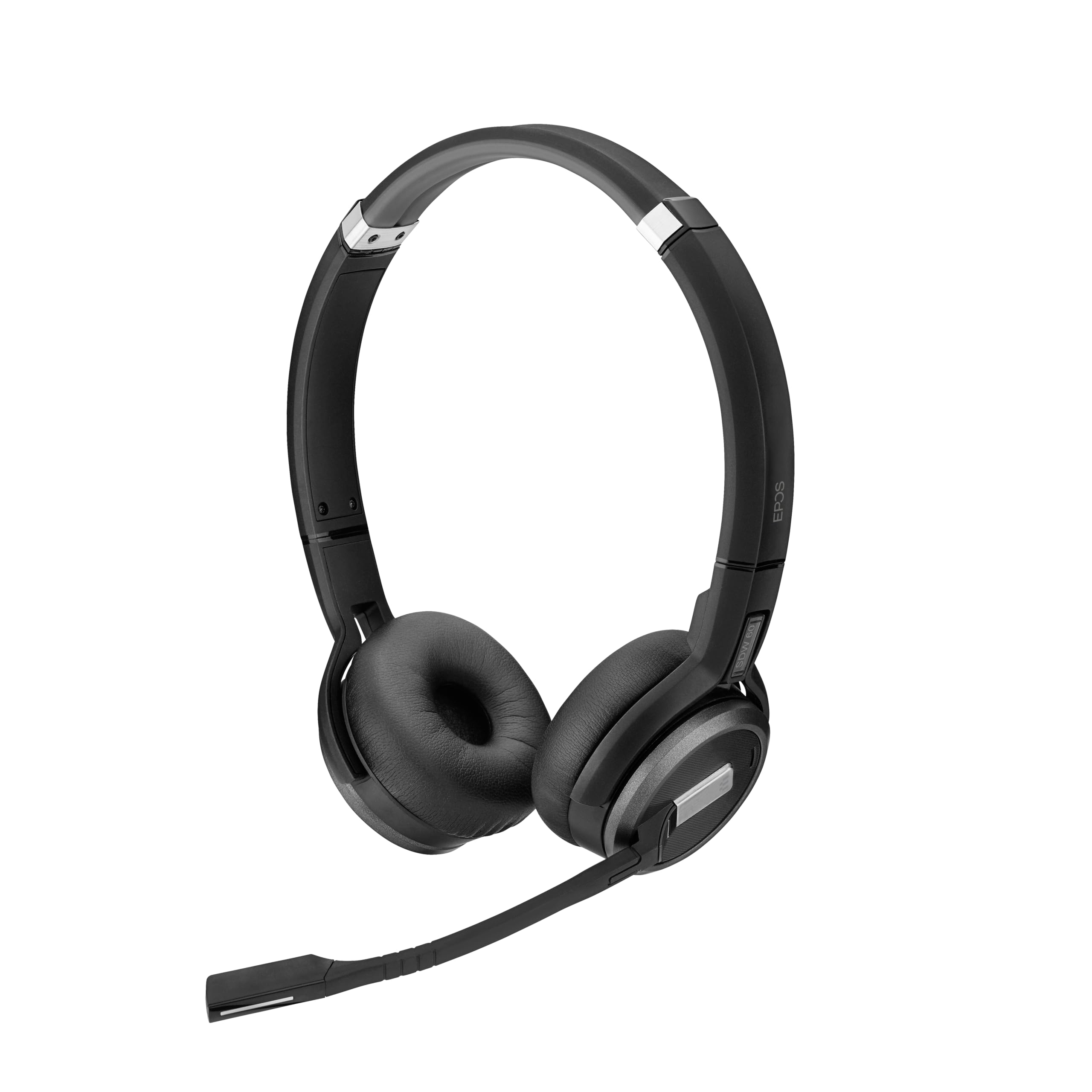 Sennheiser SDW 5063 Wireless DECT Headset with Dual Microphone & Ultra Noise Cancelling - Binaural PC/Softphone Headset for Call Centers, Remote Work & Office Use (Black, Model 506588)
