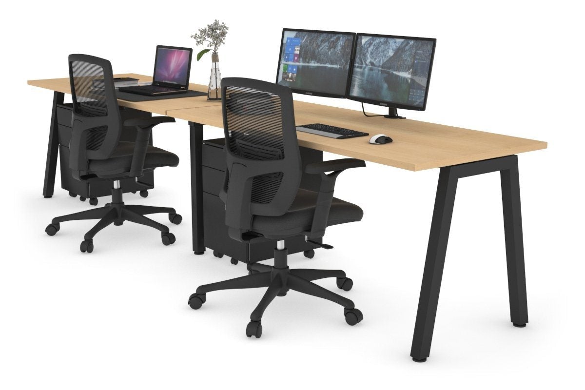 Dual Workstation Office Desk for 2 People - 1400L x 700W Dimensions - Perfect for Shared Workspaces, Home Offices & Collaborative Environments