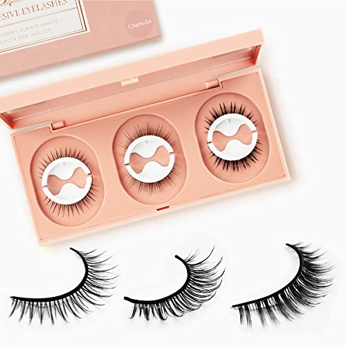 LANKIZ New Generation Self-Adhesive Eyelashes - Natural Look False Lashes (3 Pairs) | Lightweight, Comfortable & Easy to Apply | Perfect for Daily Wear, Parties & Special Occasions