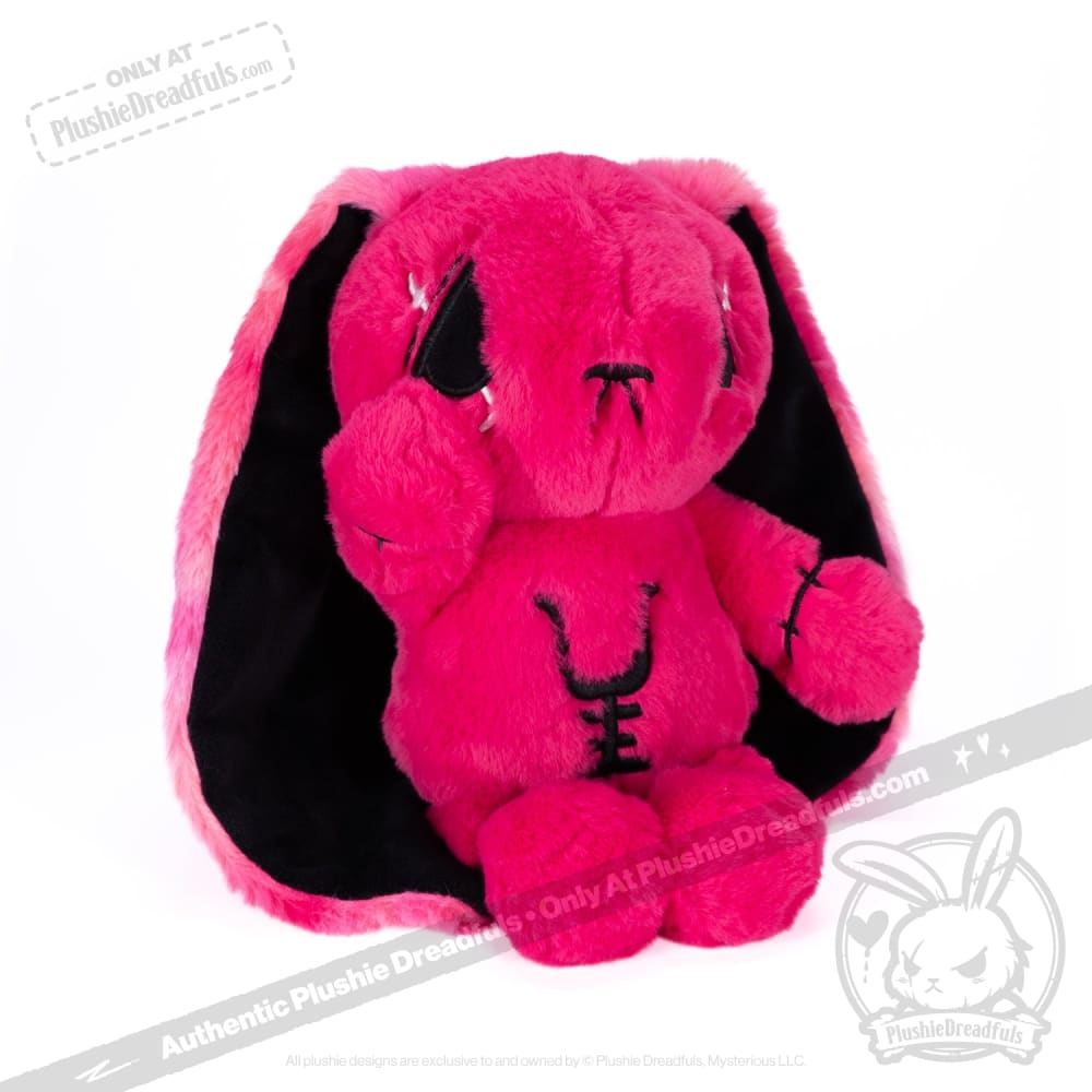 Plushie Dreadfuls Anxiety Rabbit Stuffed Animal - Hot Pink Limited Edition Soft Plush Toy for Stress Relief & Comfort | Perfect for Anxiety Support, Gifts, and Home Decor