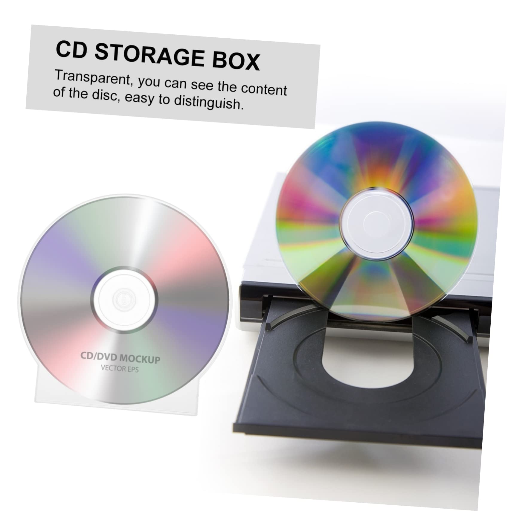 KONTONTY Protective CD Case - Clamshell Design CD/DVD Holder for Secure Storage | Ideal for Music, Movies, and Data Disc Organization