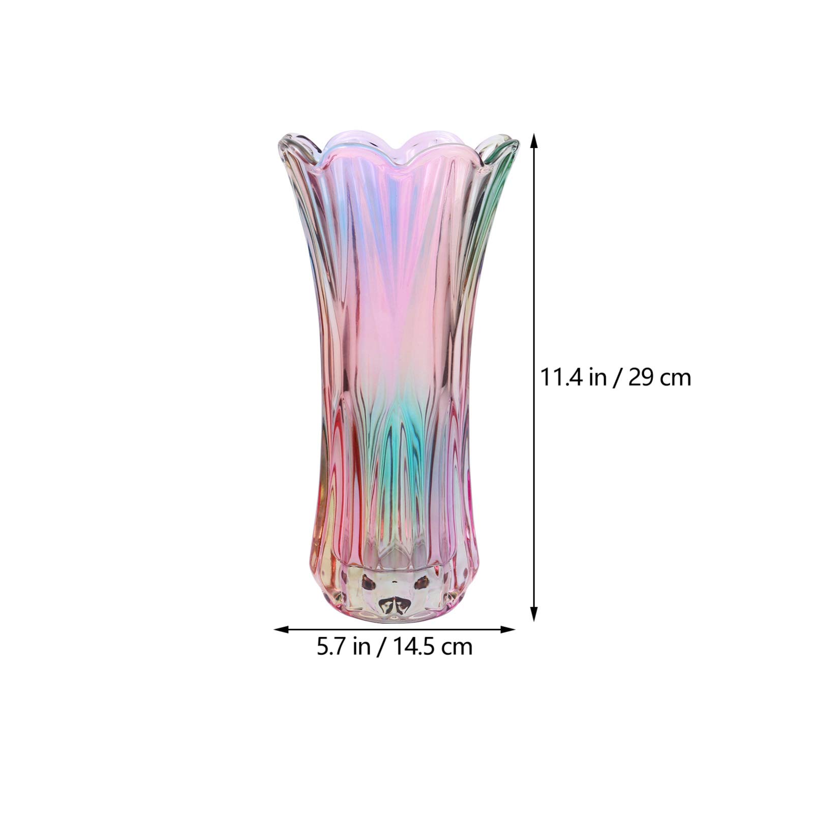 BESPORTBLE Decorative Glass Flower Vase - Rainbow Thickened Crystal Vase for Home, Office, Wedding Decor - Perfect for Centerpieces, Table Decorations and Gift Giving
