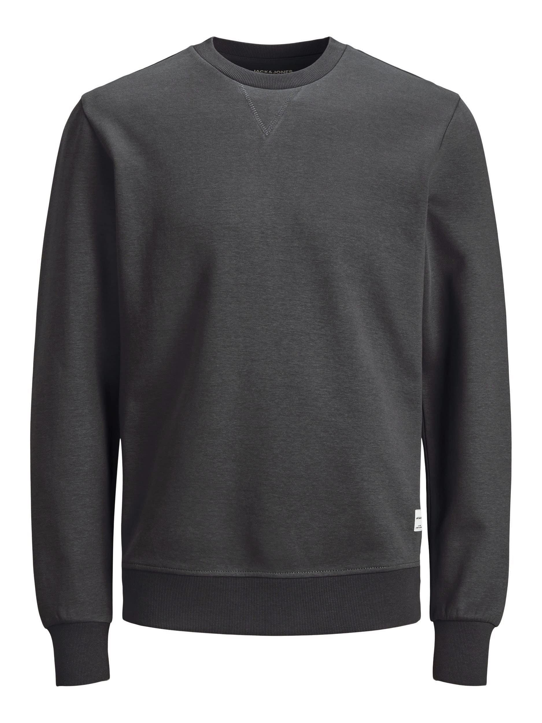 JACK & JONES Men's Crew Neck Plain Sweatshirt for Casual Wear