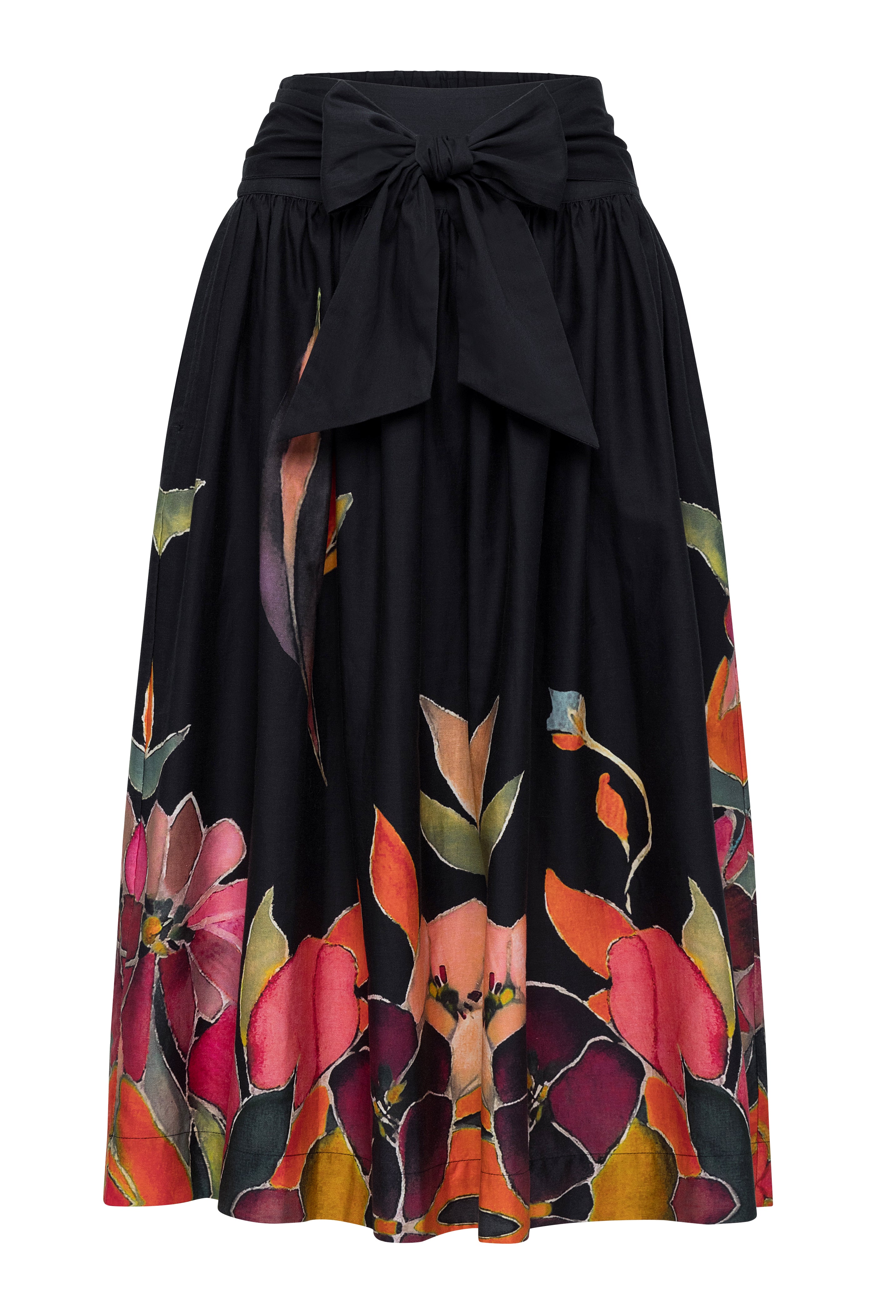 Laris Skirt for Women - Flowy A-Line Midi Skirt with Pockets | Perfect for Office Wear, Casual Outfits & Summer Vacations