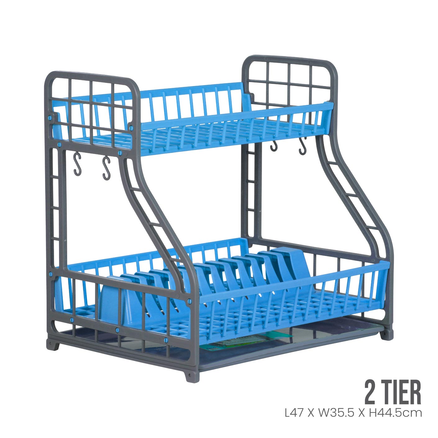 2-Tier Aquily Dish Rack (4810) - Space Saving Kitchen Organizer for Drying Dishes, Cups & Utensils - Perfect for Small Apartments, RVs & Countertops